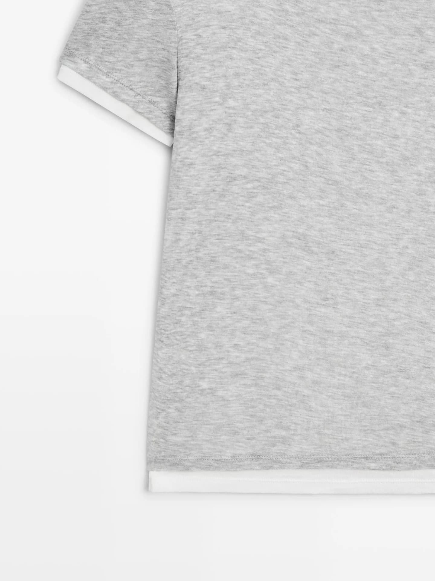 Футболка с короткими рукавами и двойной отделкой - фото 7