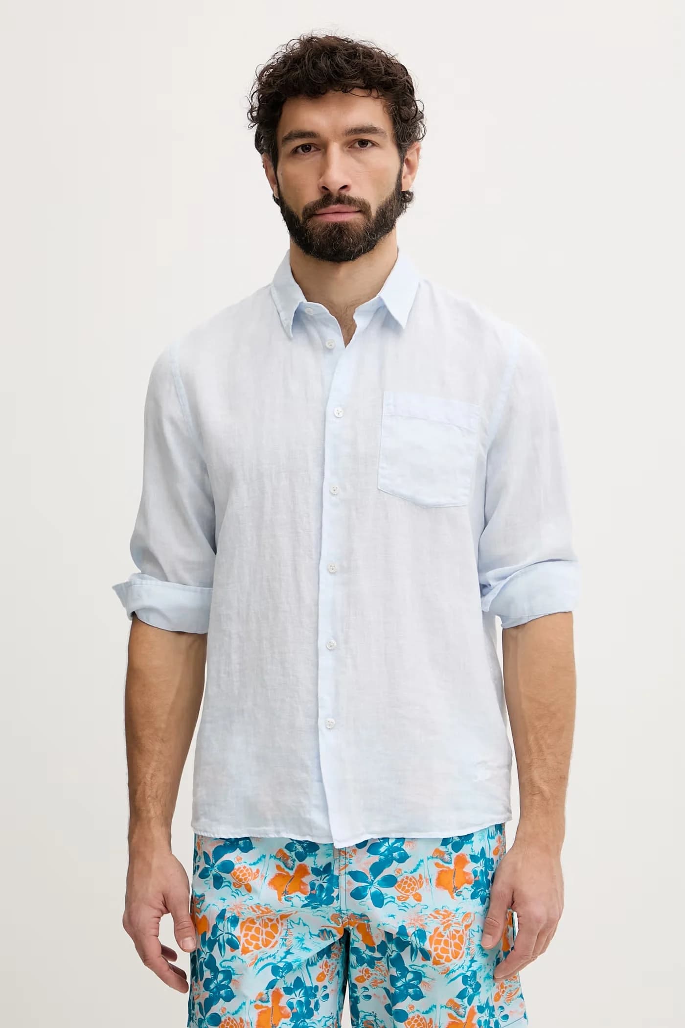 CAROUBIS мужская льняная рубашка