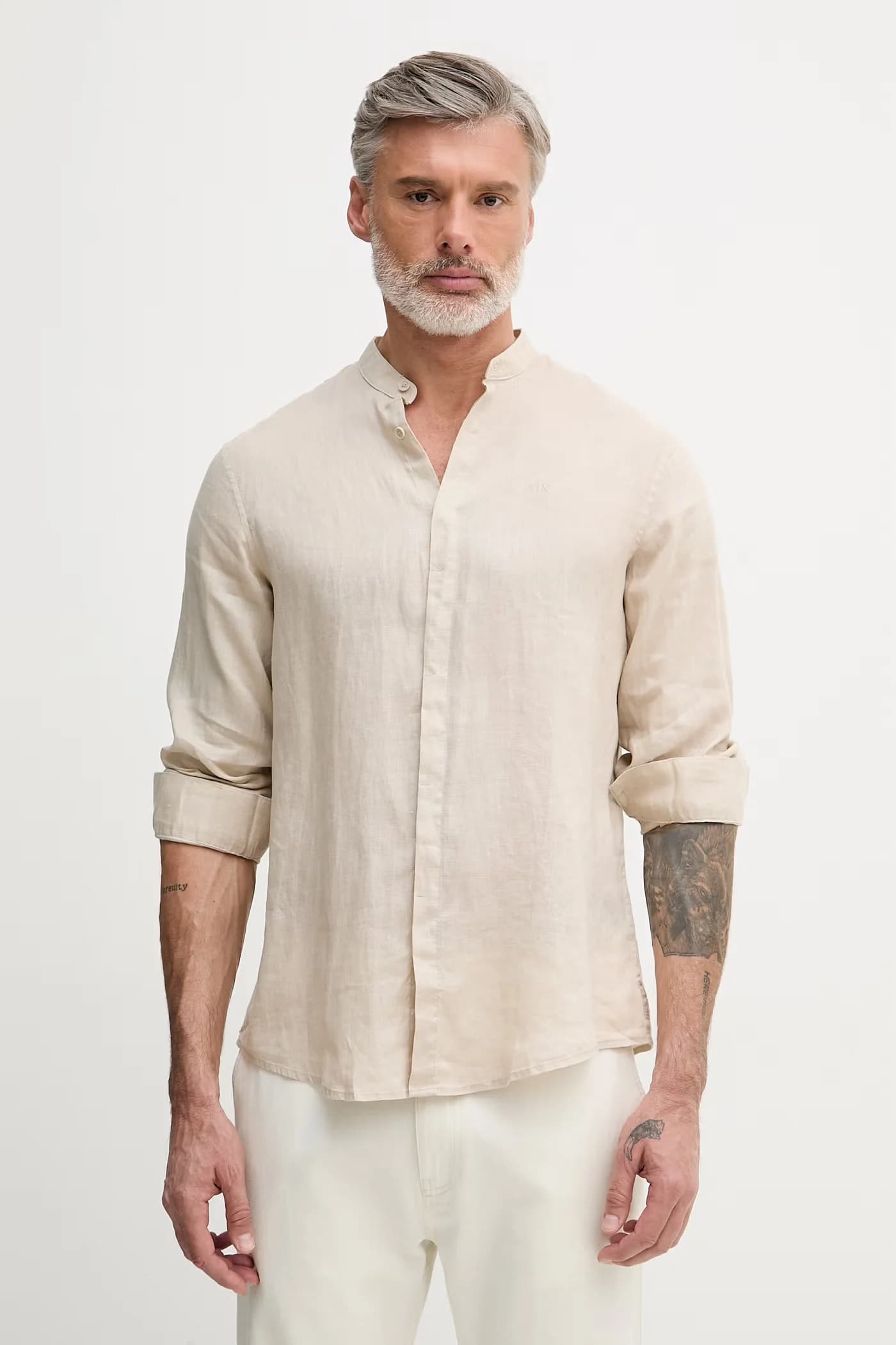Мужская льняная рубашка
