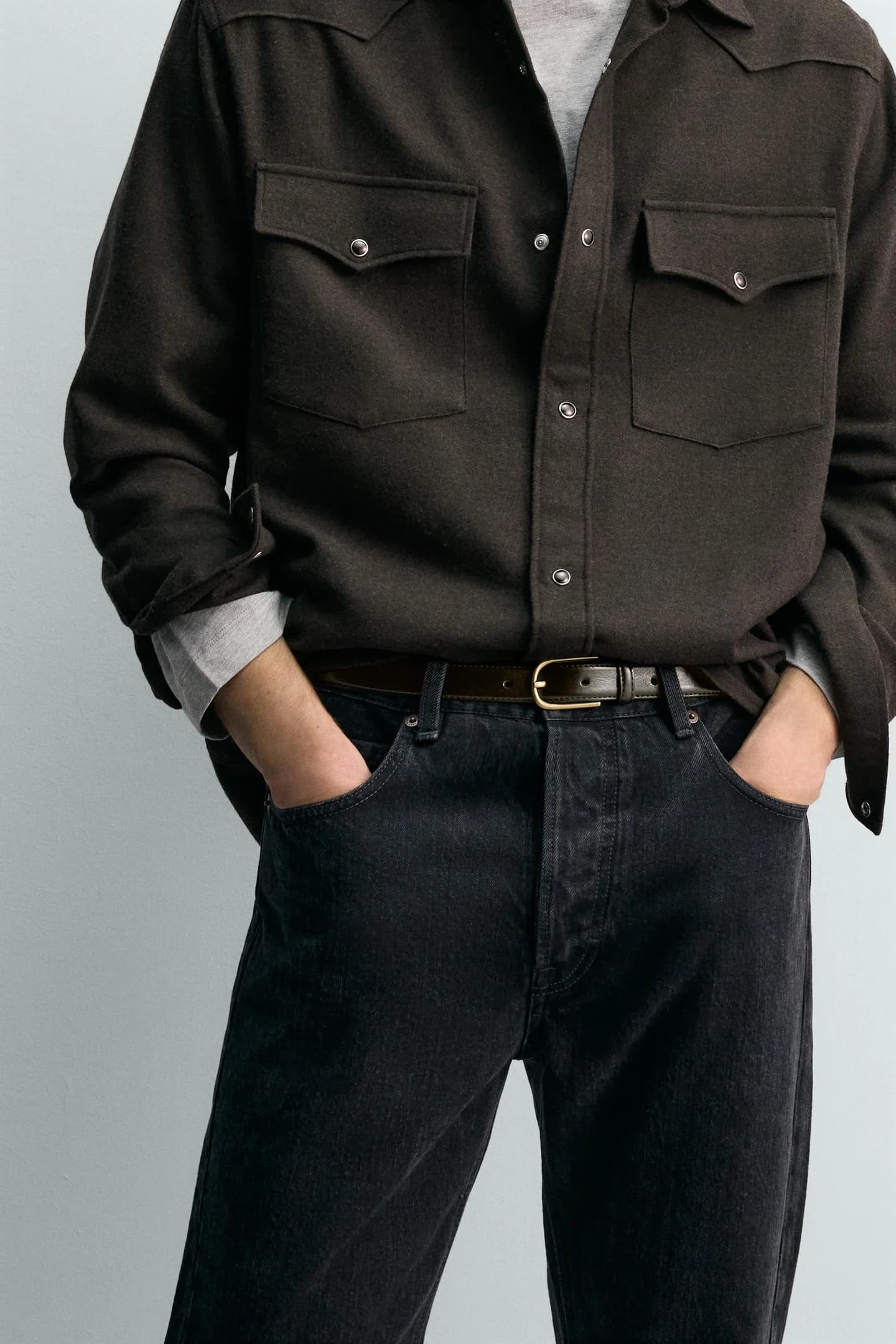 КОЖАНЫЙ РЕМЕНЬ ARON LEVINE X С СТРОЧКОЙ Zara - фото 2