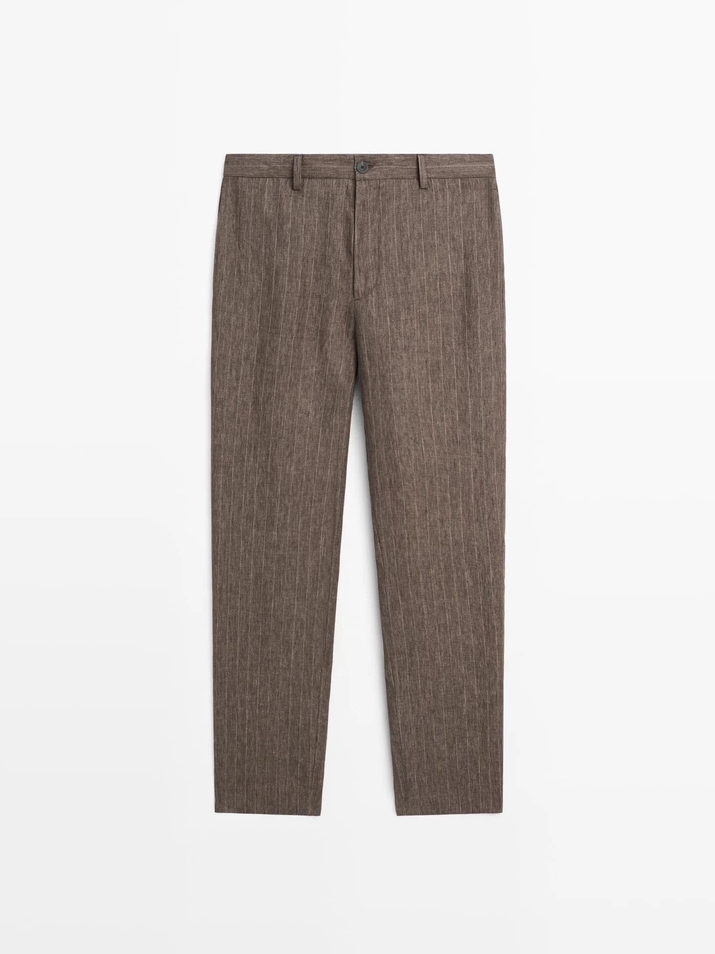 Полосатые льняные брюки - фото 5