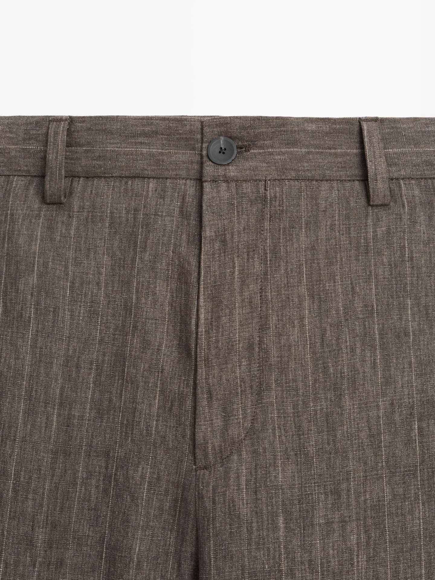 Полосатые льняные брюки - фото 6