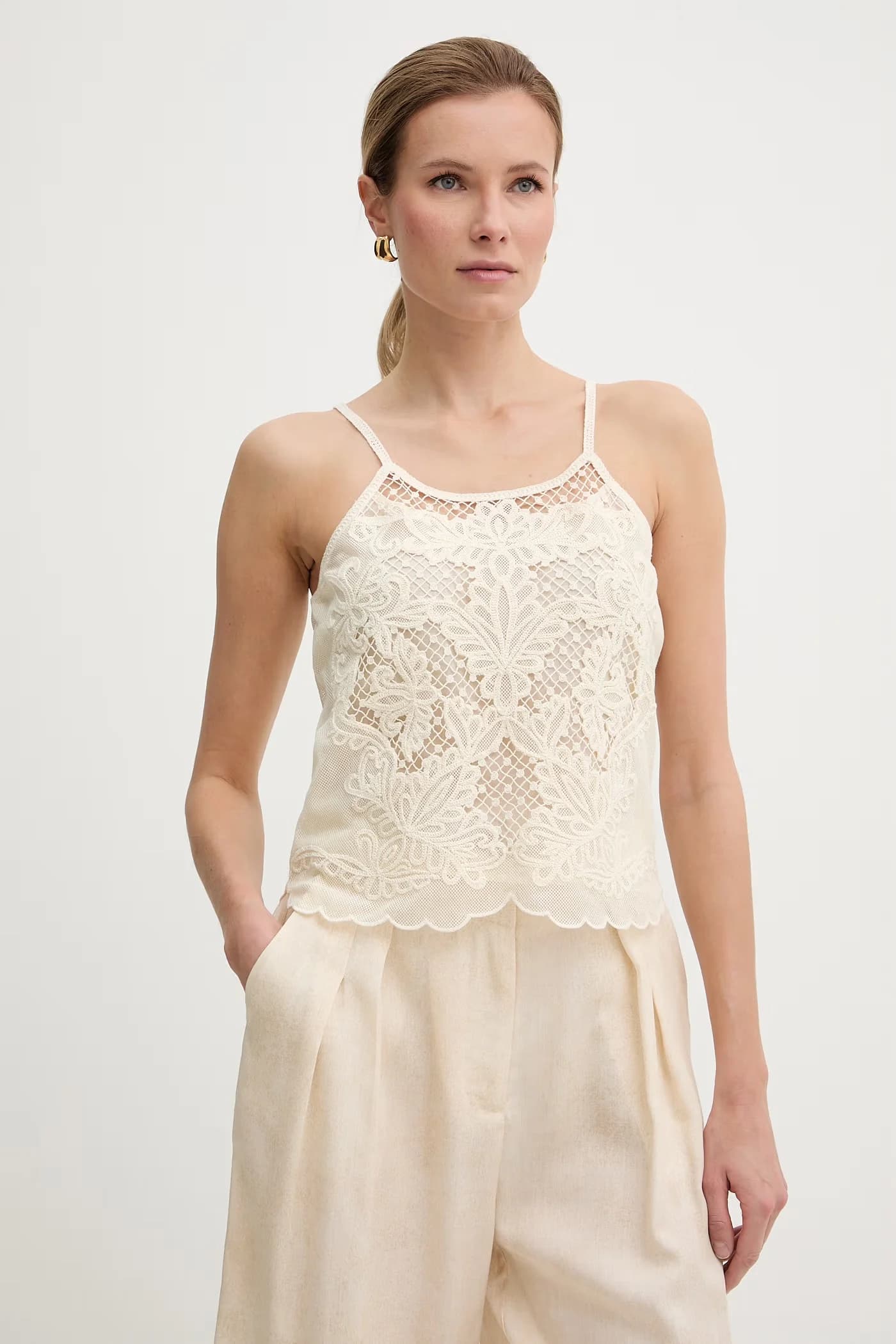 Bluzka na ramiączkach damska z bawełny