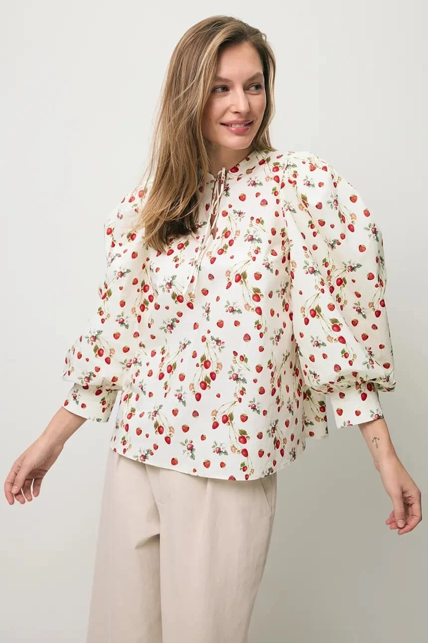 ANDRASSA женская хлопковая блузка