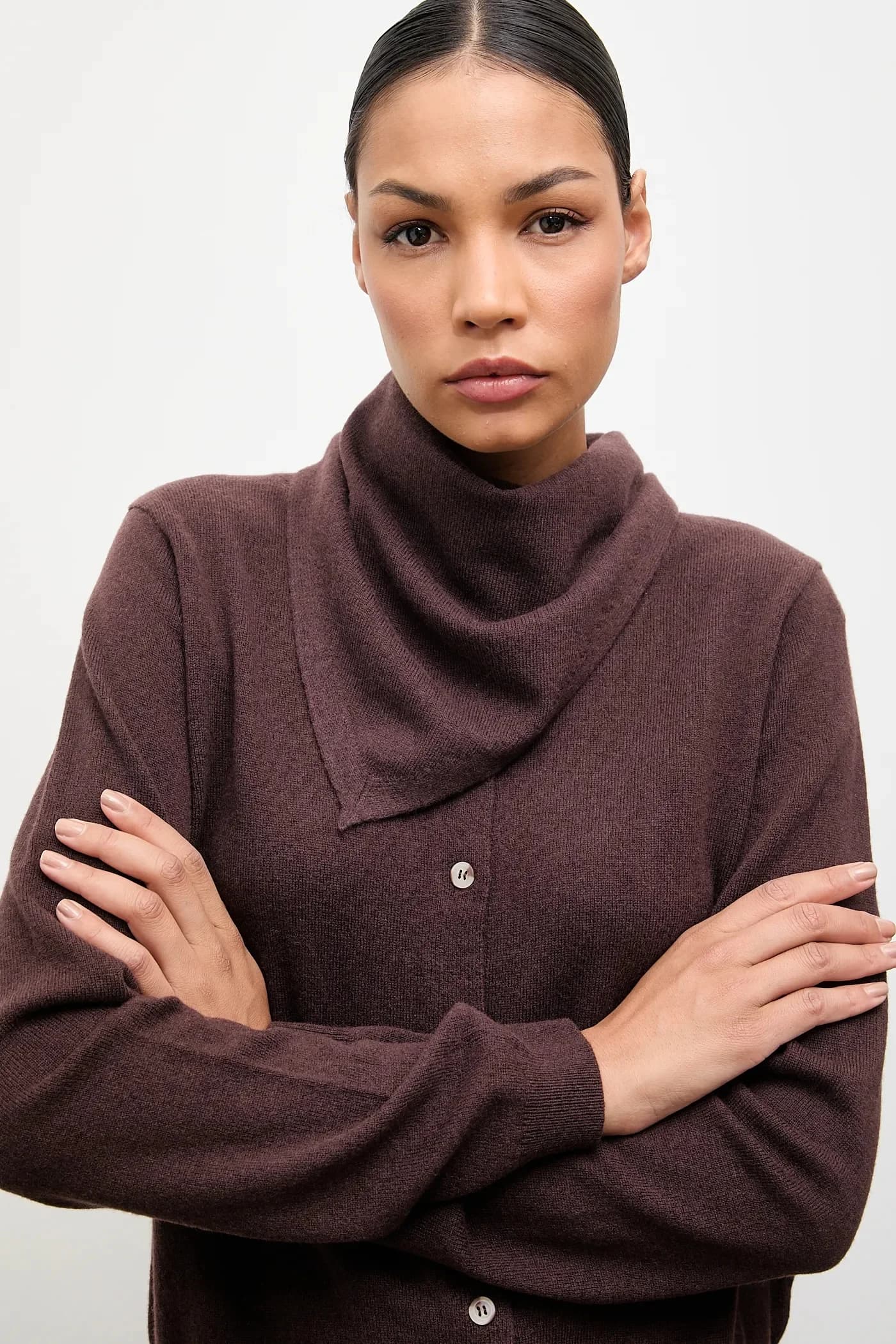 Кардиган из мериносовой шерсти с шарфом