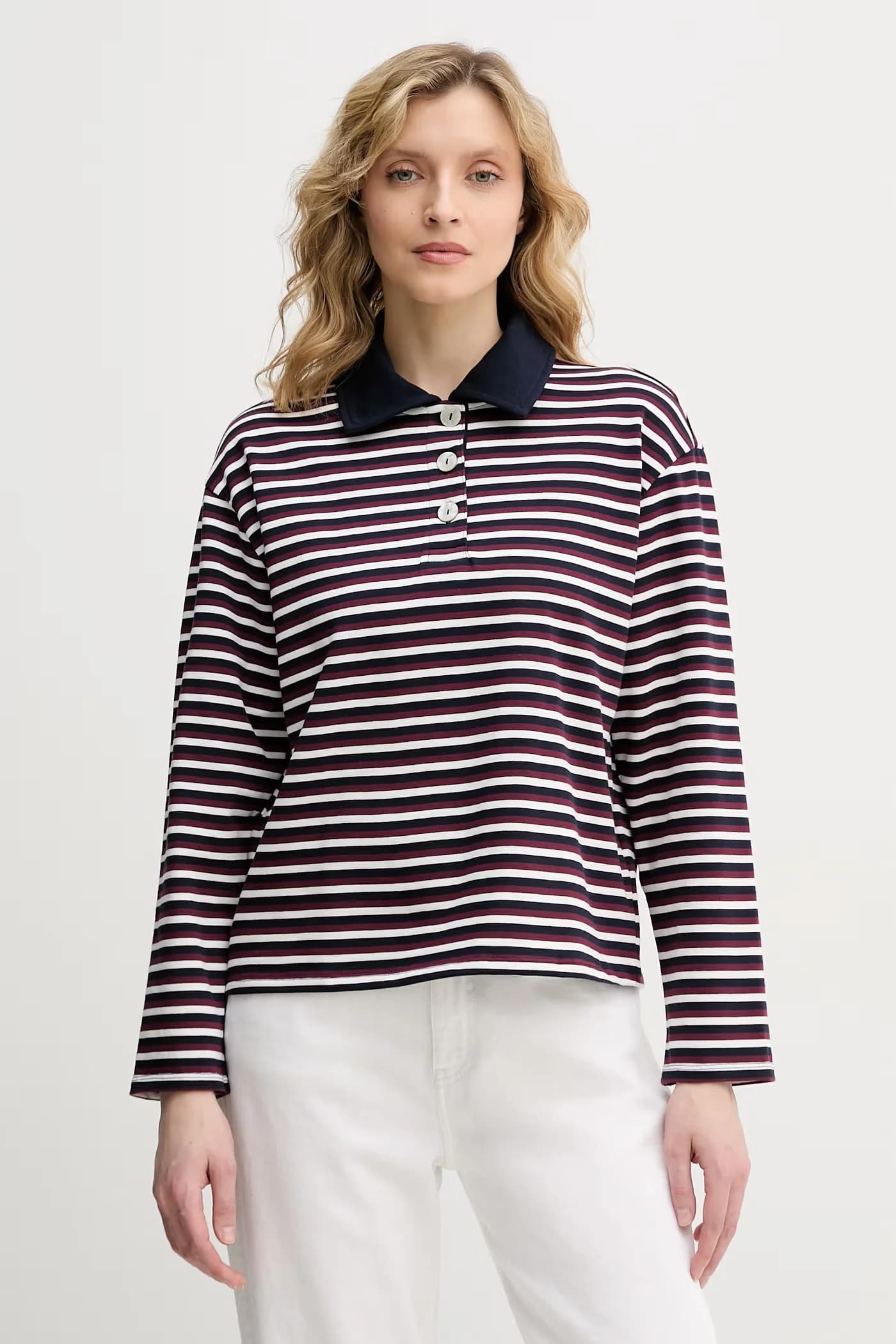 Женская хлопковая рубашка с длинным рукавом