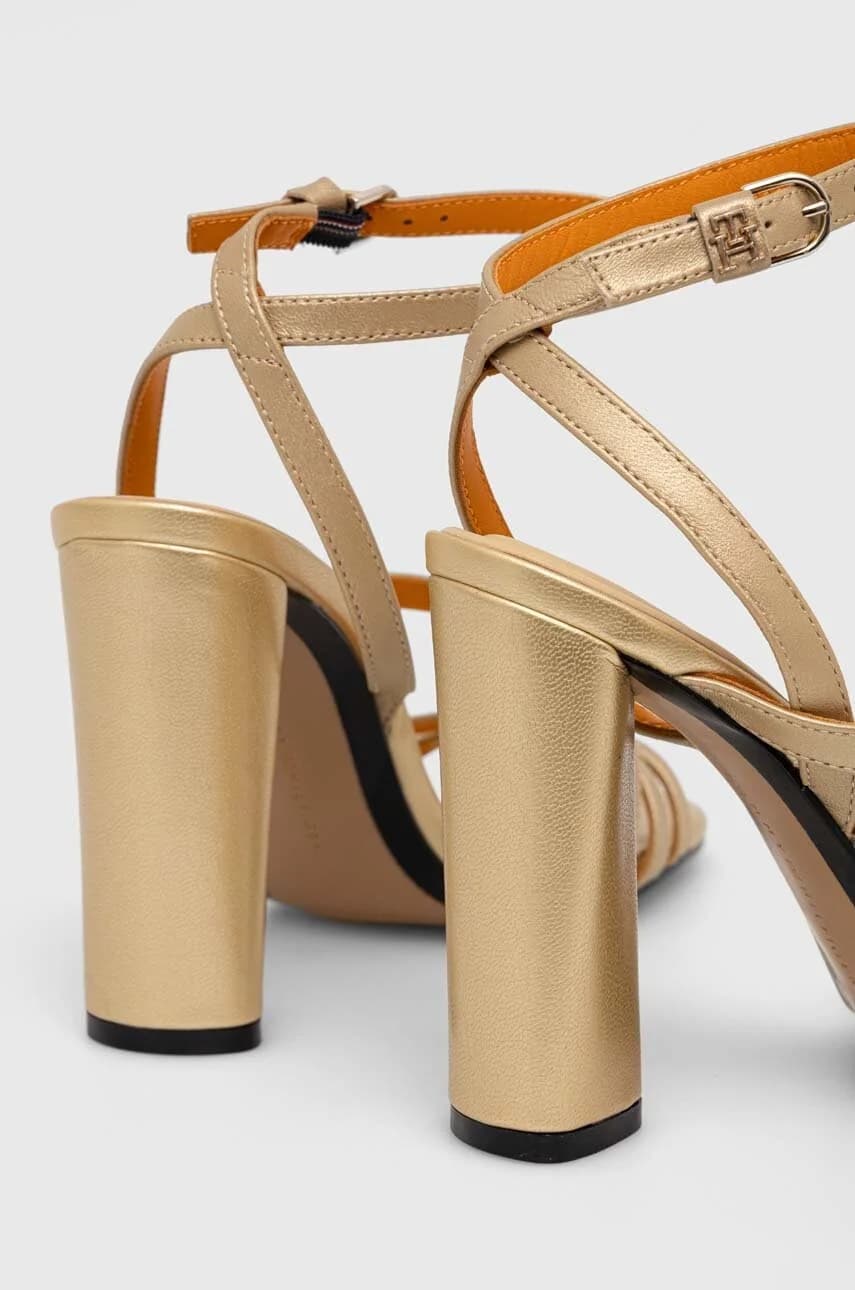 Кожаные босоножки TH GOLD BLOCK HIGH HEEL - фото 3