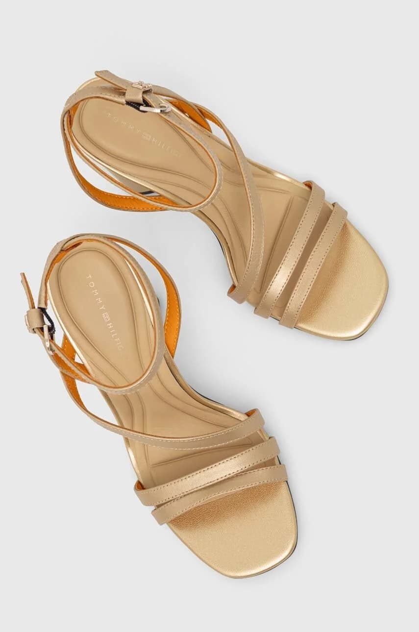 Кожаные босоножки TH GOLD BLOCK HIGH HEEL - фото 4