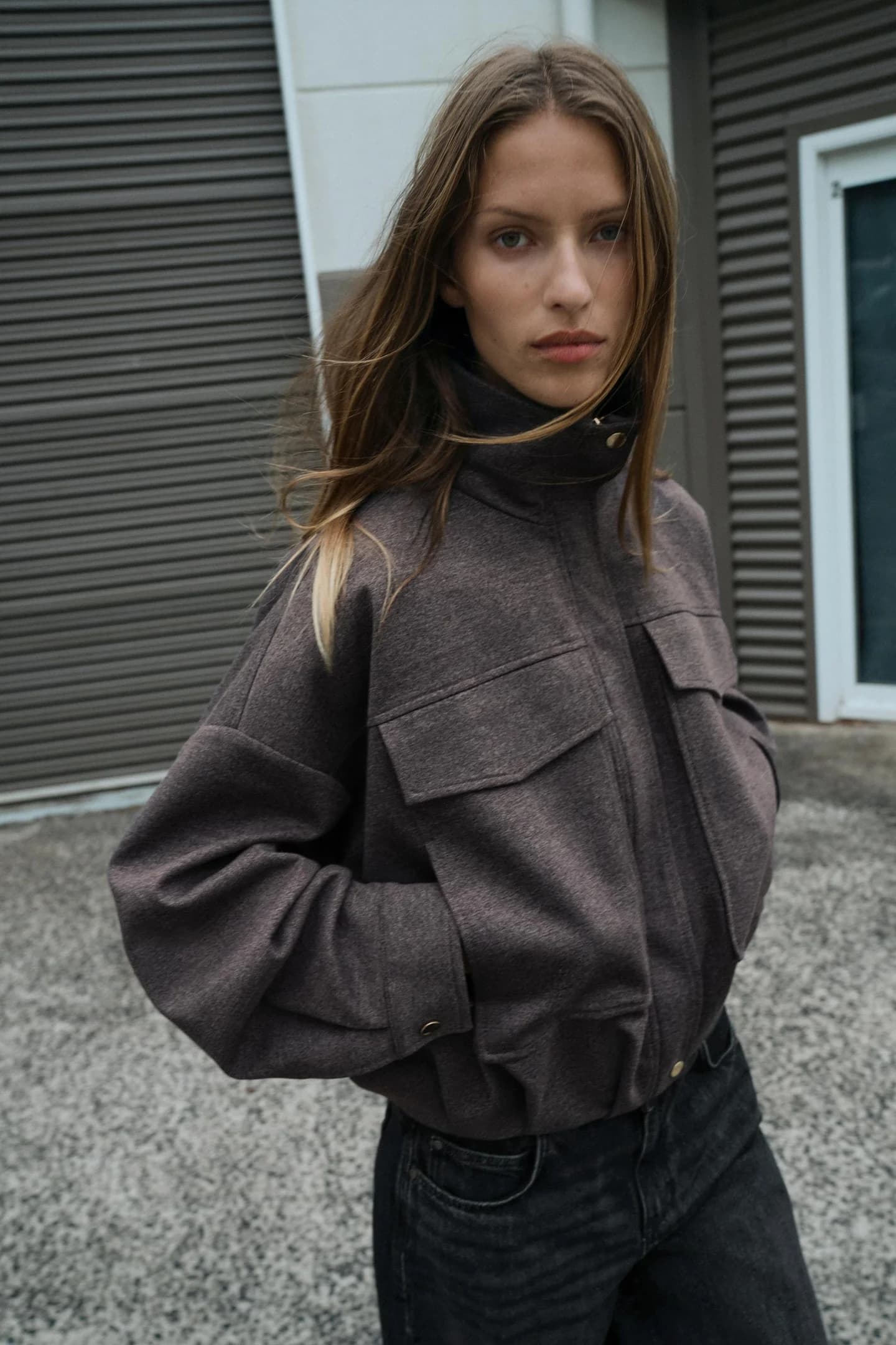 КУРТКА-БОМБЕР С ВОРОТНИКОМ-СТОЙКОЙ