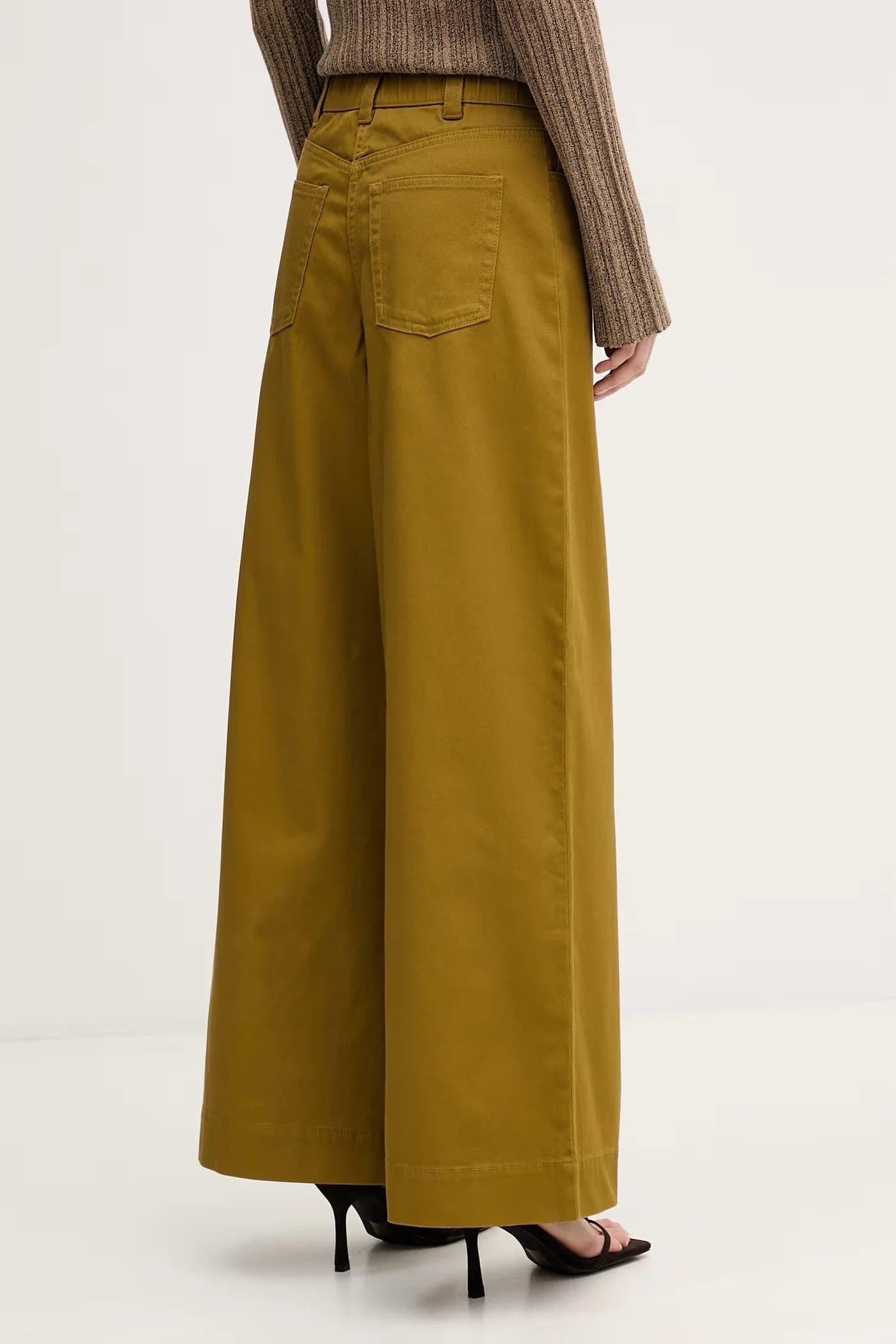 Женские широкие брюки, хлопок с эластаном. - фото 3