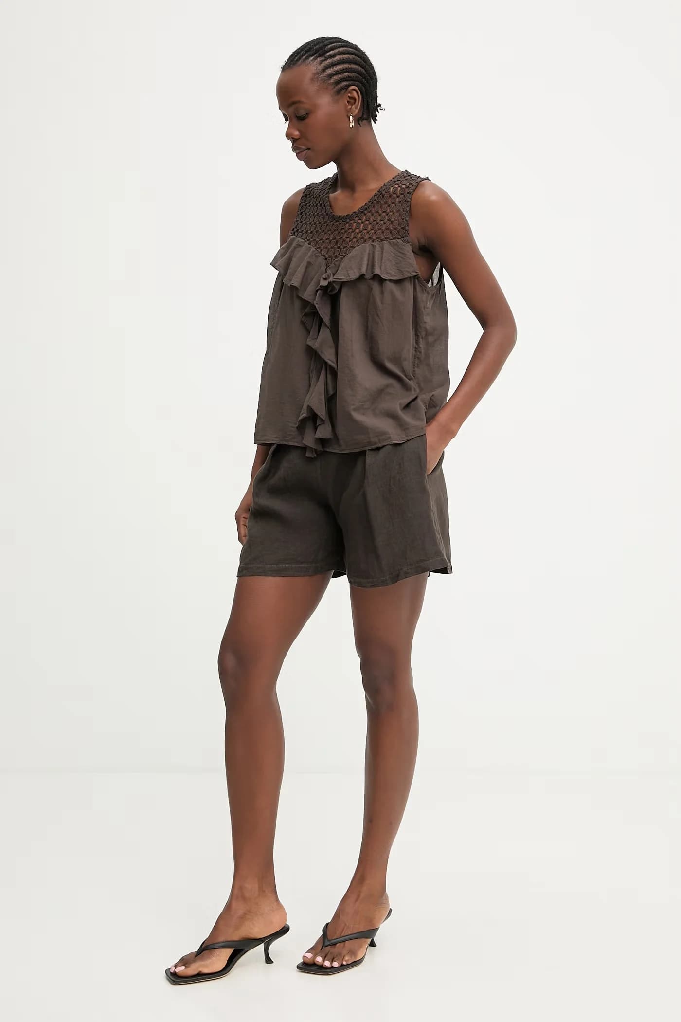 Женские льняные шорты - фото 2