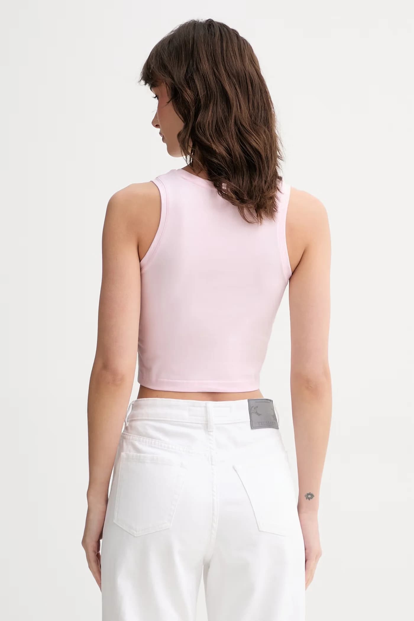 Женский укороченный топ из хлопка с эластаном - фото 3