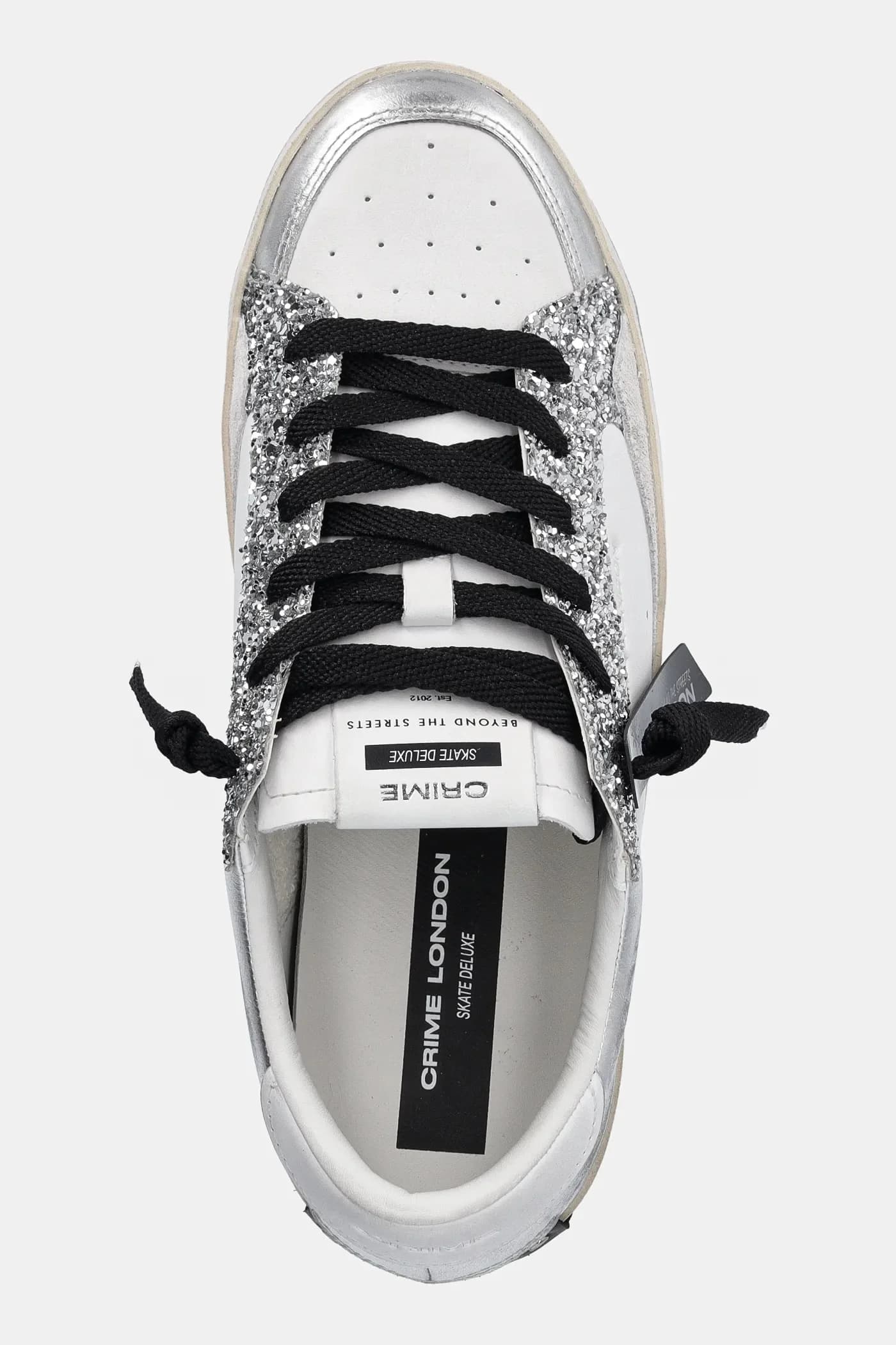 SK8 DELUXE кожаные кроссовки серебро для женщин - фото 4