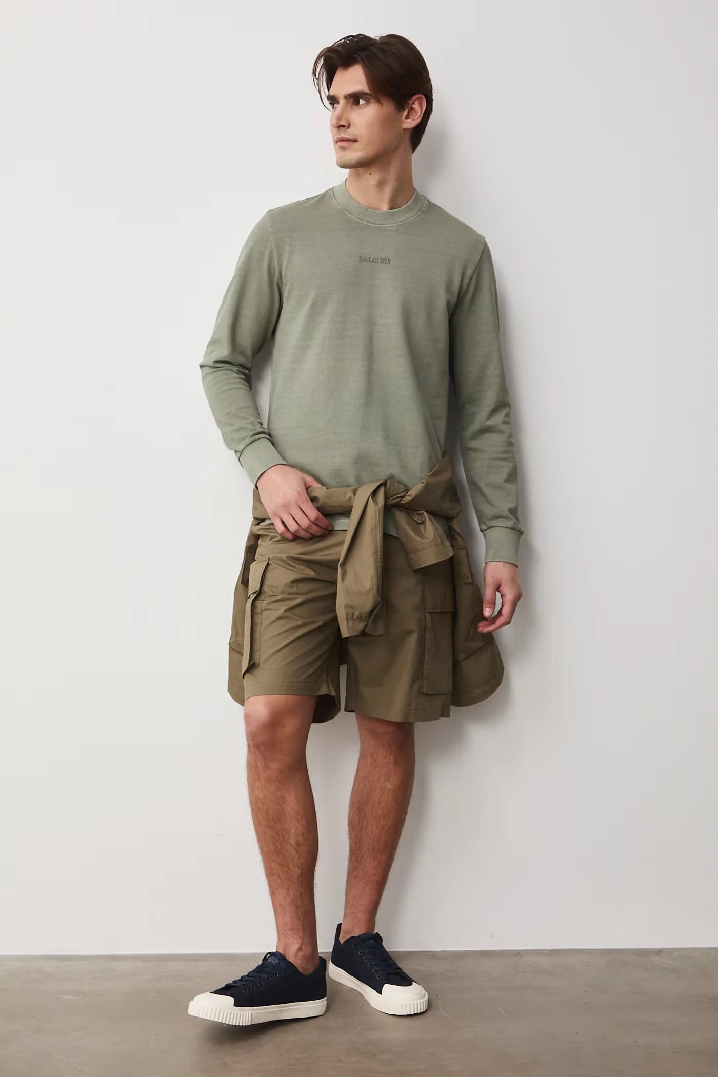 Мужская хлопковая рубашка с длинным рукавом