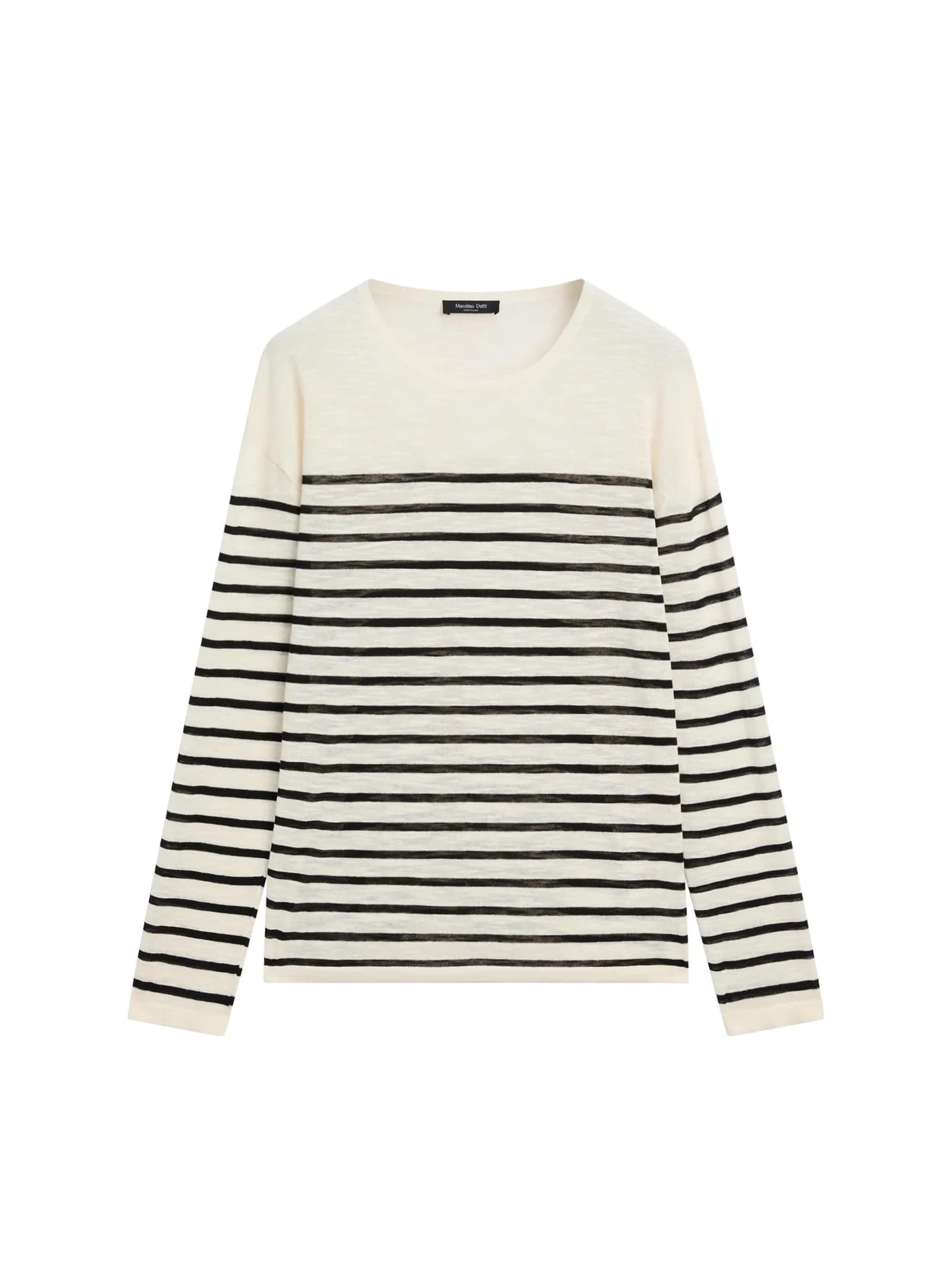Полосатая футболка с длинными рукавами из смесового хлопка - фото 2