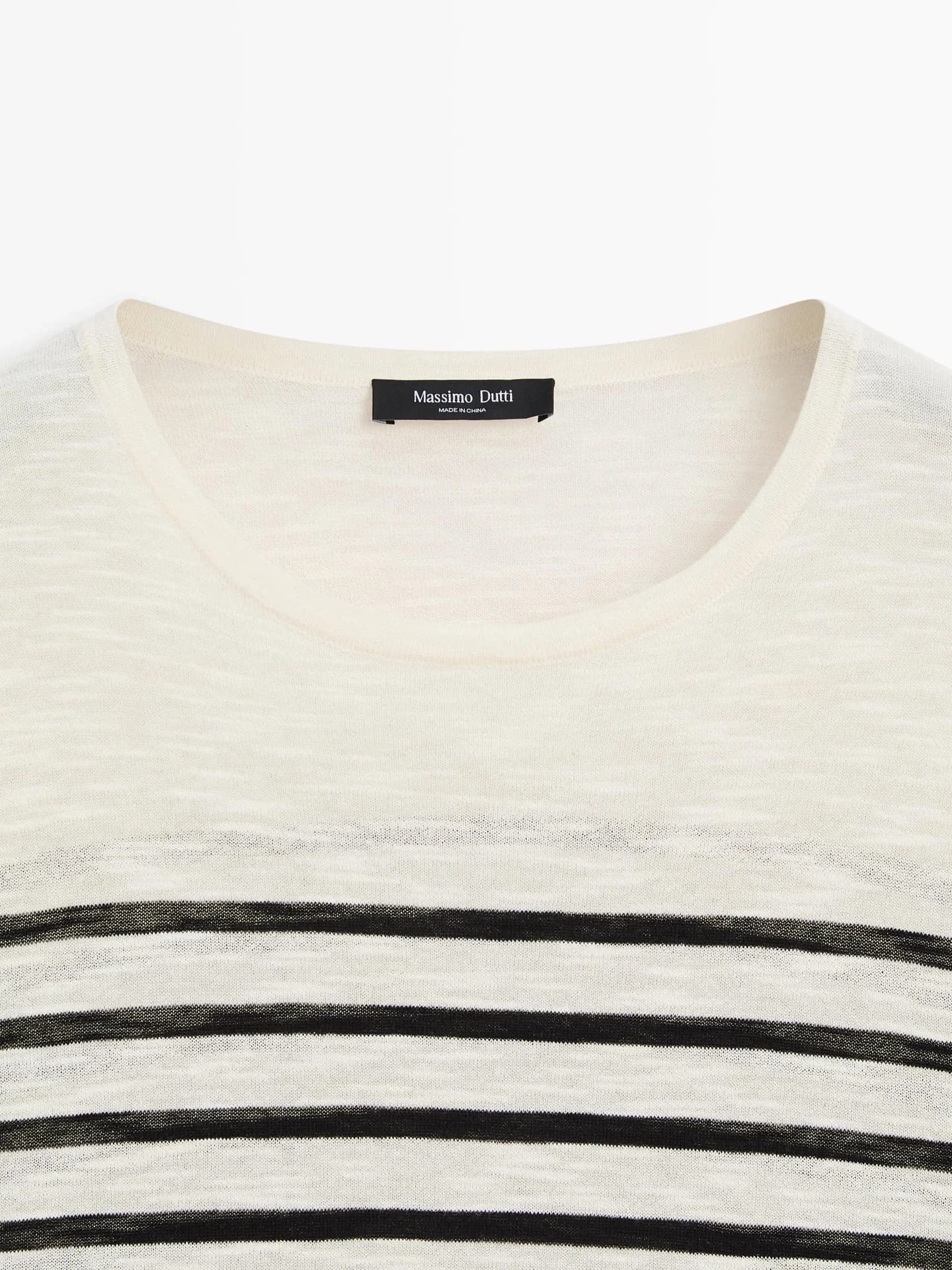 Полосатая футболка с длинными рукавами из смесового хлопка - фото 7