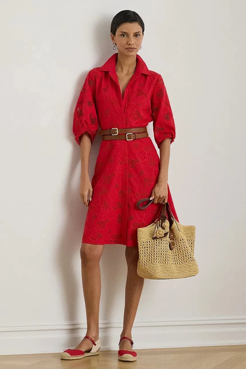 Хлопковое платье-рубашка