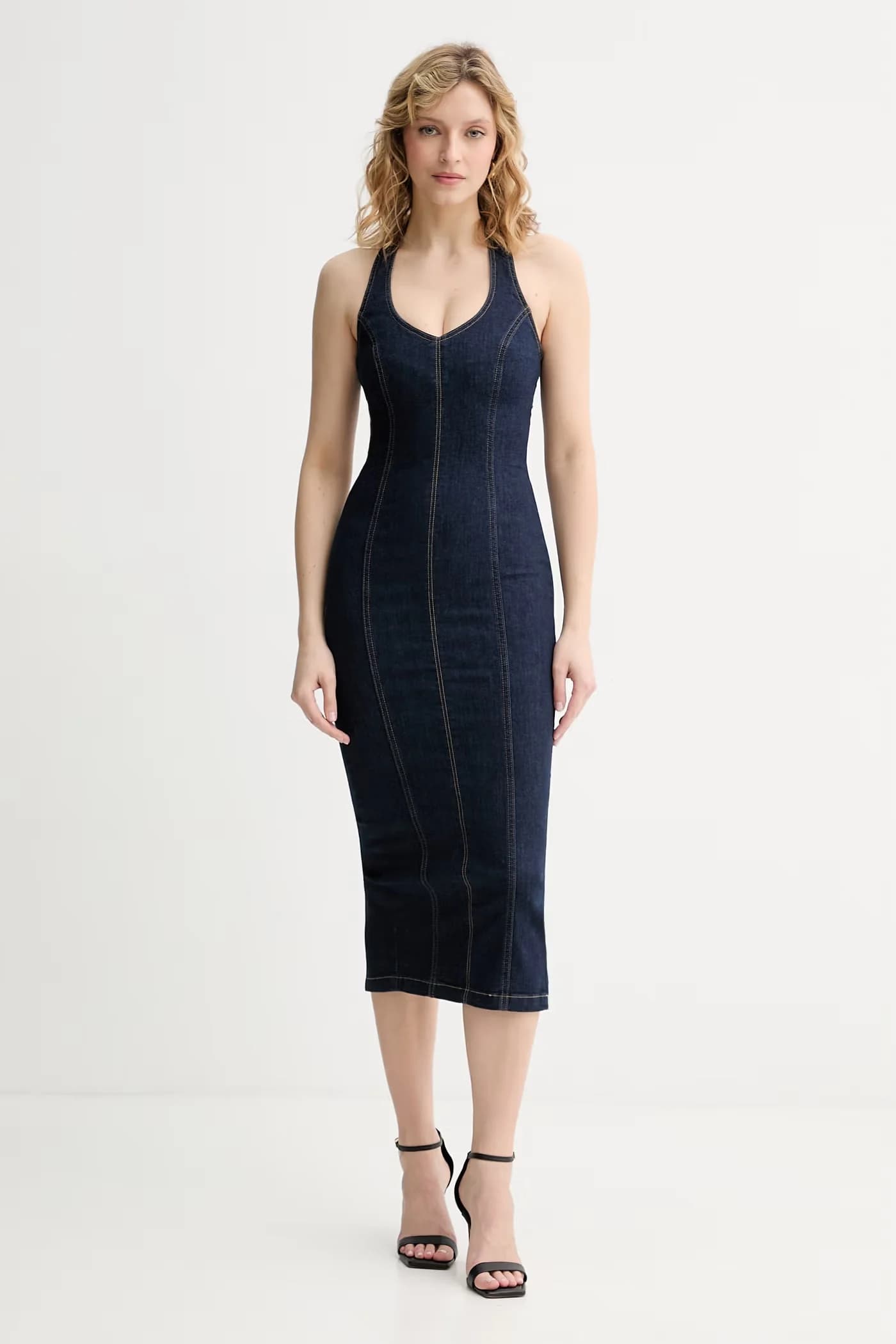 Джинсовое корсетное платье