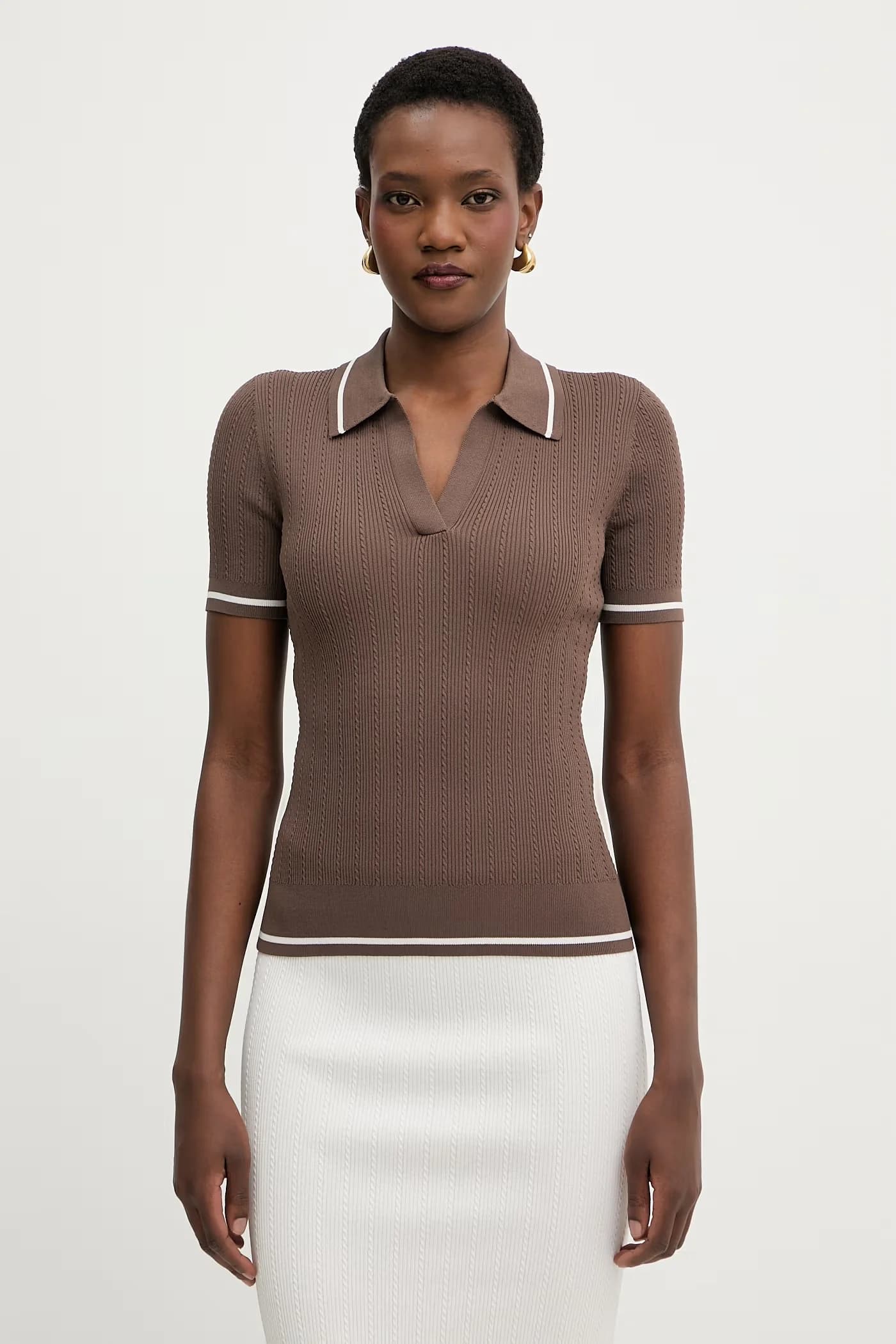 Женский свитер-поло из вискозы