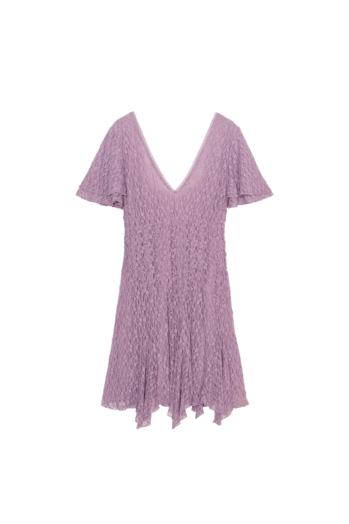 КРУЖЕВНОЕ ПЛАТЬЕ С РЕБОЧКАМИ - фото 3