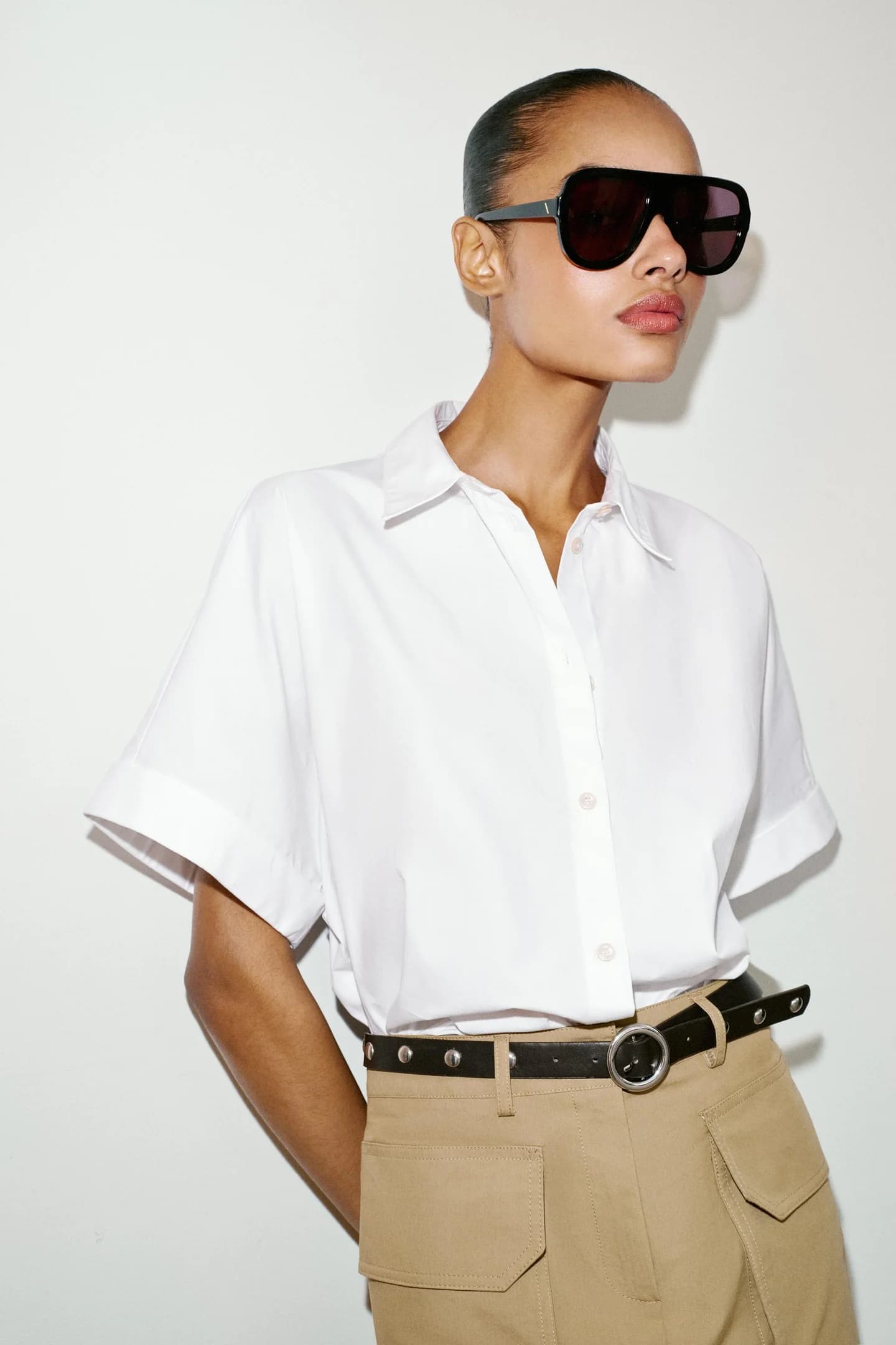 РУБАШКА ПОПЕЛИН С КОРОТКИМИ РУКАВАМИ - фото 2