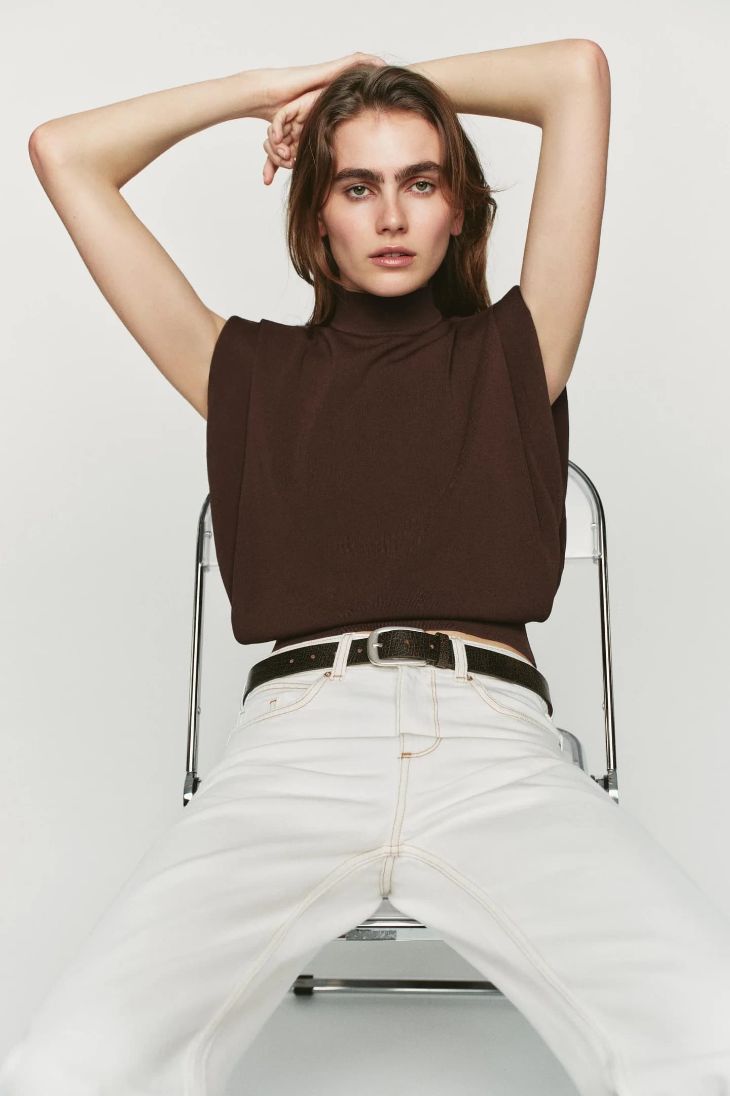 КОЖАНЫЙ РЕМЕНЬ С ЭФФЕКТОМ ОТДЕЛЕННОСТИ - фото 2