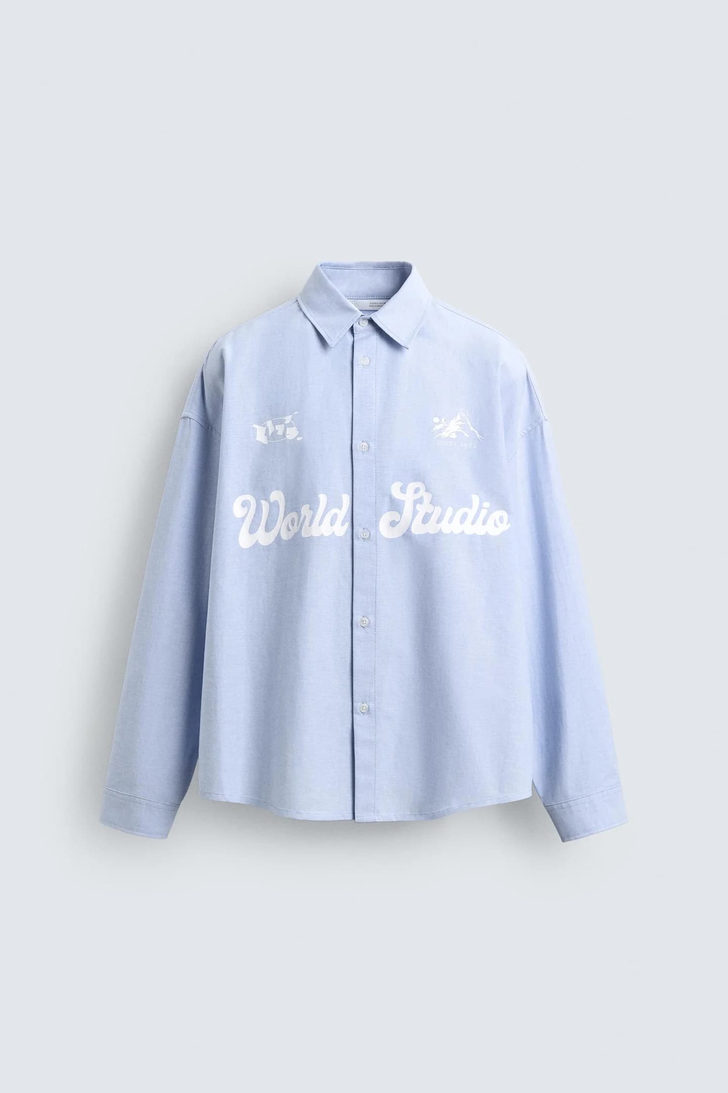 РУБАШКА ИЗ ОКСФОРДСКОЙ ТКАНИ С ПРИНТОМ