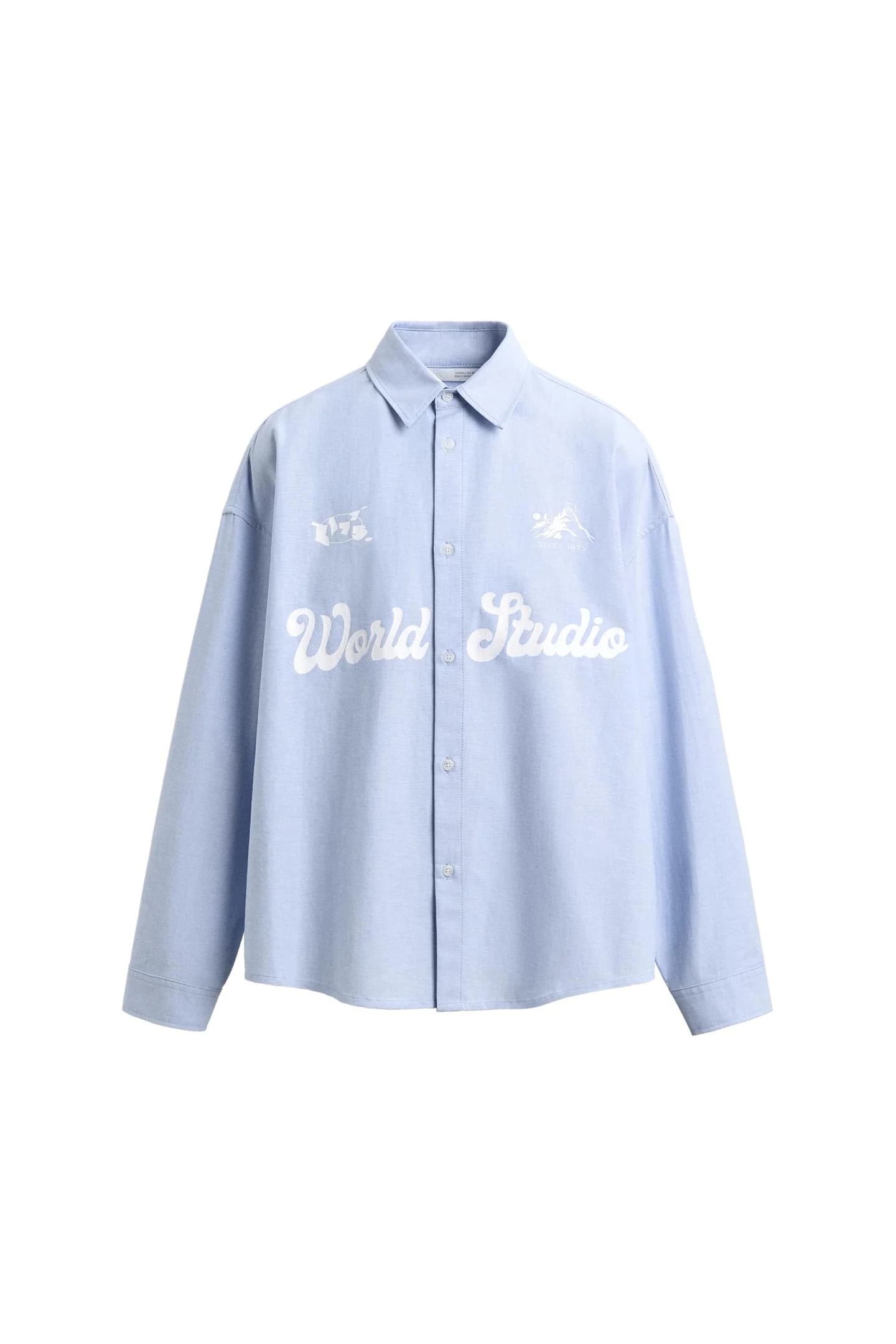 РУБАШКА ИЗ ОКСФОРДСКОЙ ТКАНИ С ПРИНТОМ - фото 3