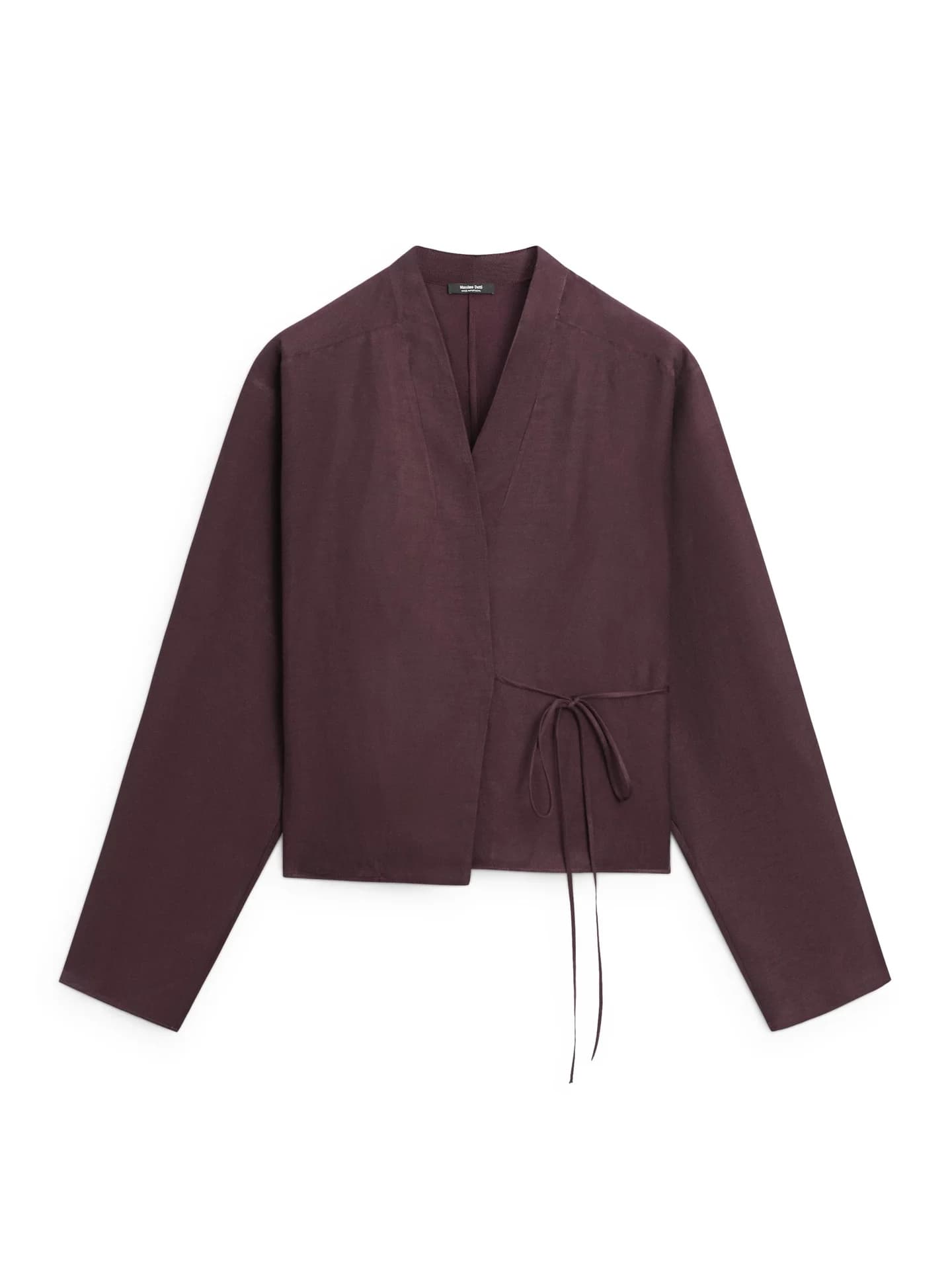 Льняная рубашка с завязками - фото 2