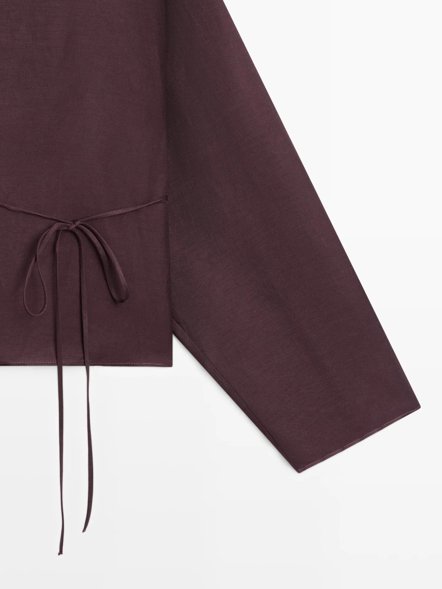 Льняная рубашка с завязками - фото 3