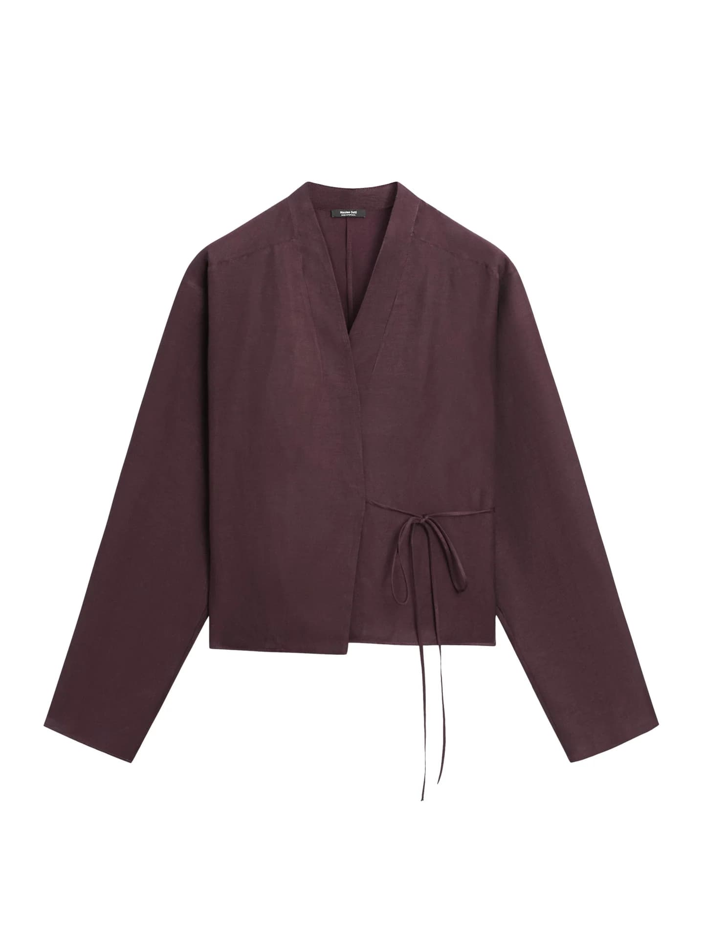 Льняная рубашка с завязками - фото 4