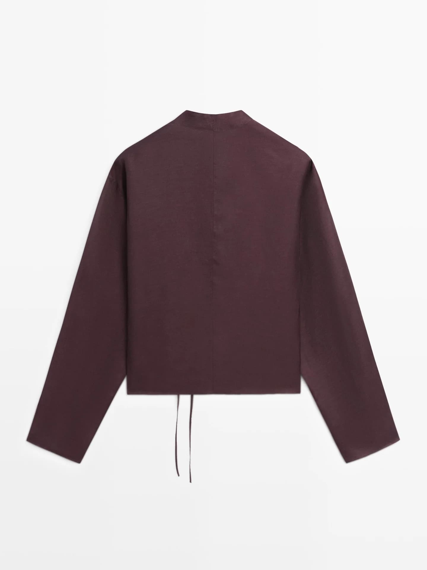 Льняная рубашка с завязками - фото 6