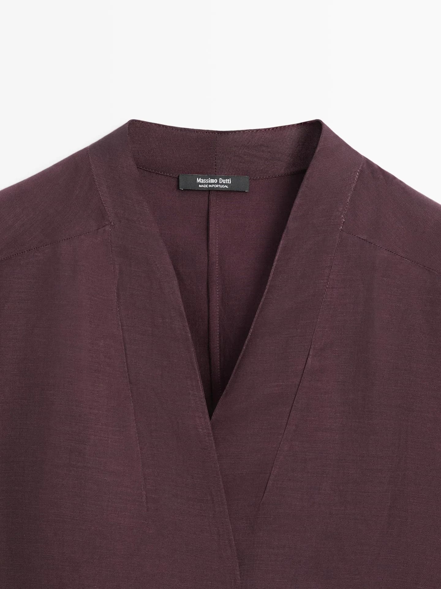 Льняная рубашка с завязками - фото 7