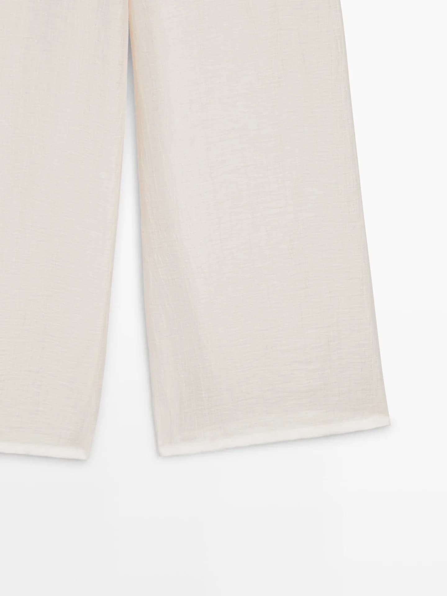 Свободные брюки с деталями на талии из смесового льна. - фото 7