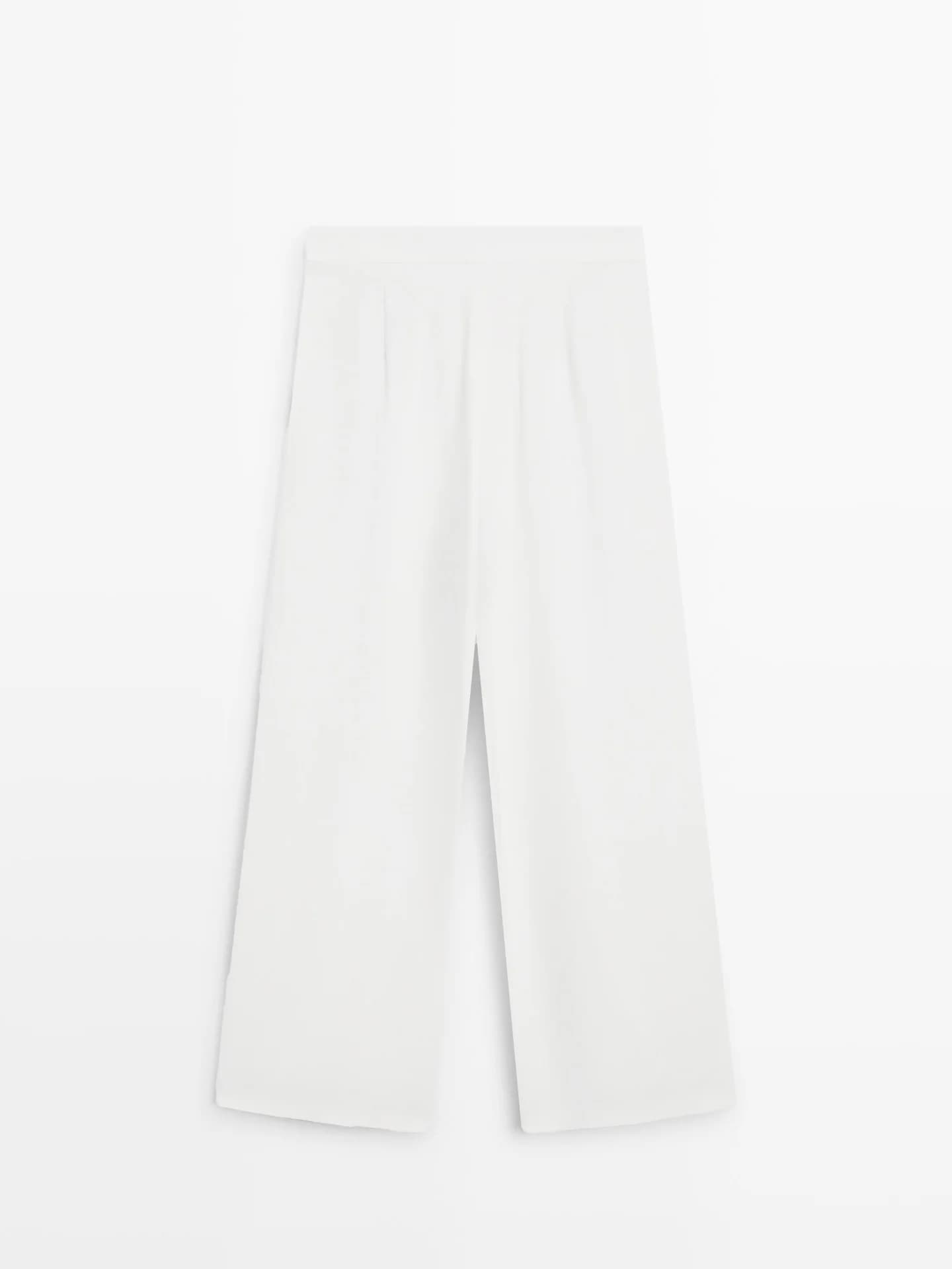 Костюмные брюки из крепа - фото 8