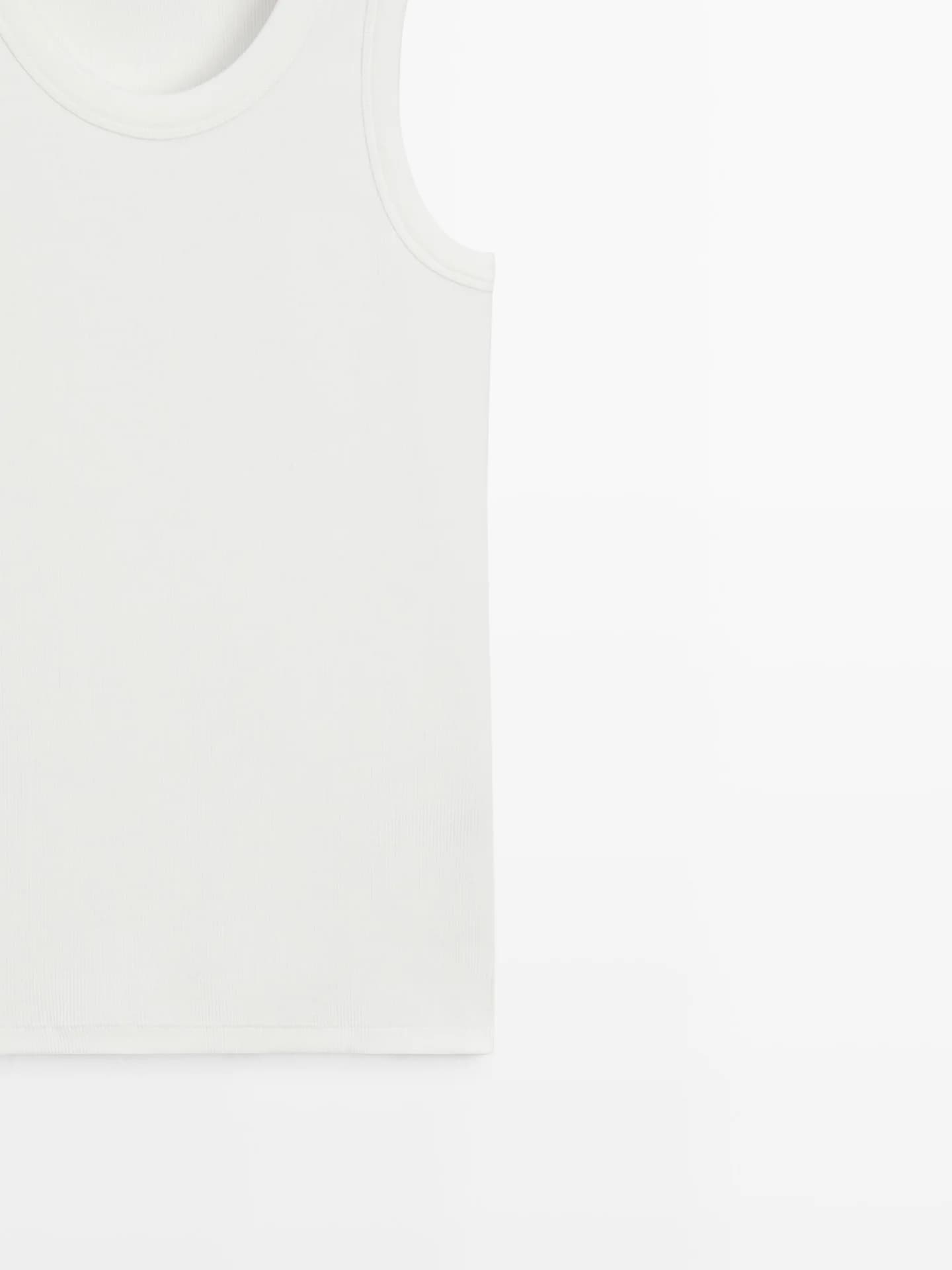 Футболка с бретельками из смесового хлопка - фото 5