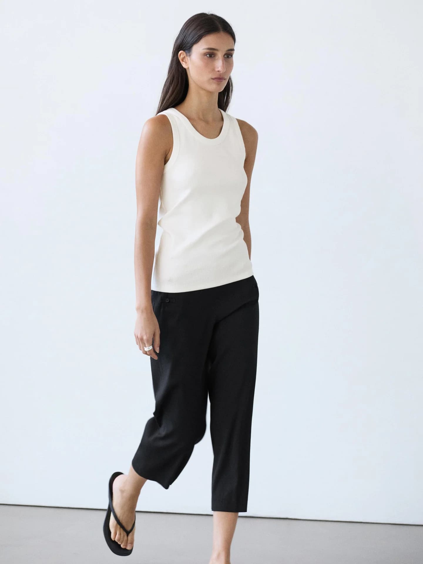 Футболка с бретельками из смесового хлопка - фото 10