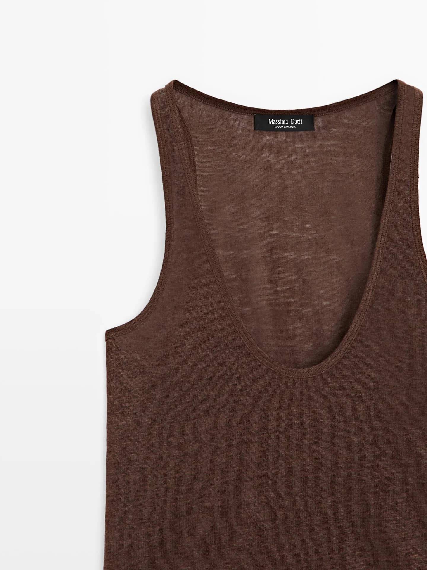 Топ из 100% льна с ремешками - фото 7