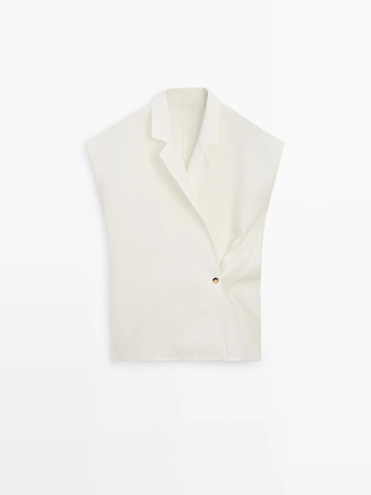 Льняной жилет на пуговицах