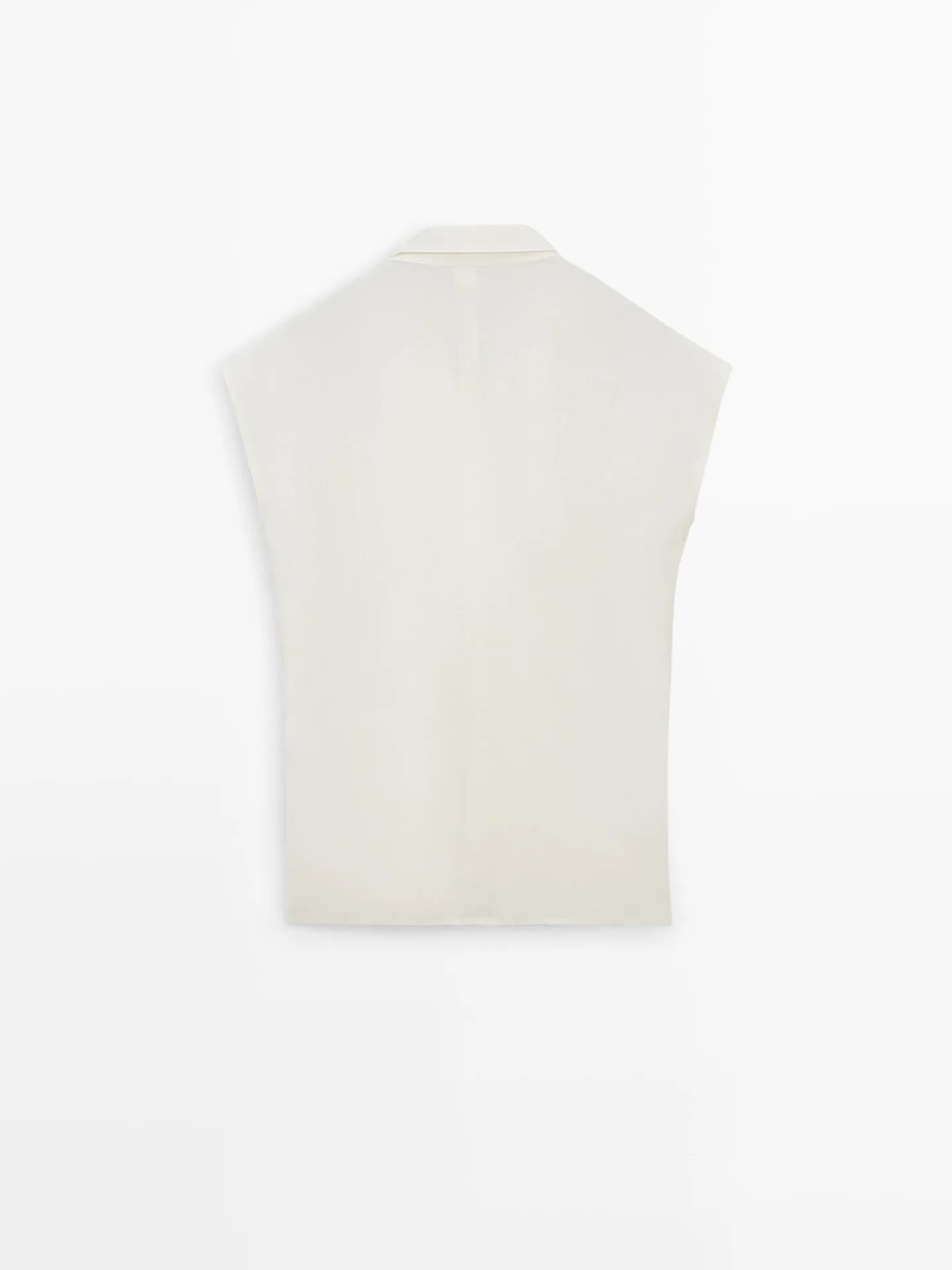 Льняной жилет на пуговицах - фото 4