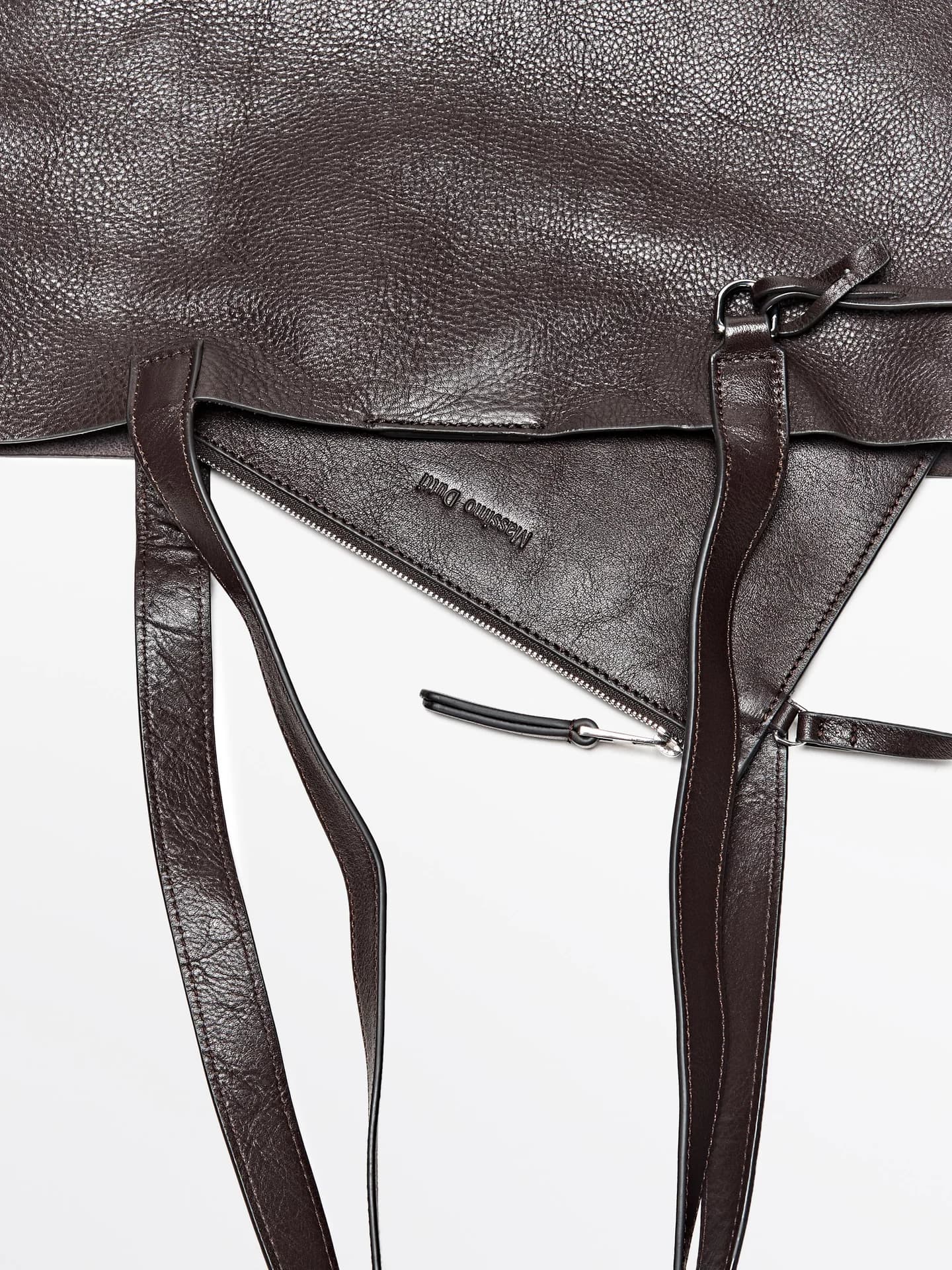 Сумка-шоппер с деталями клатча из кожи наппа - фото 4