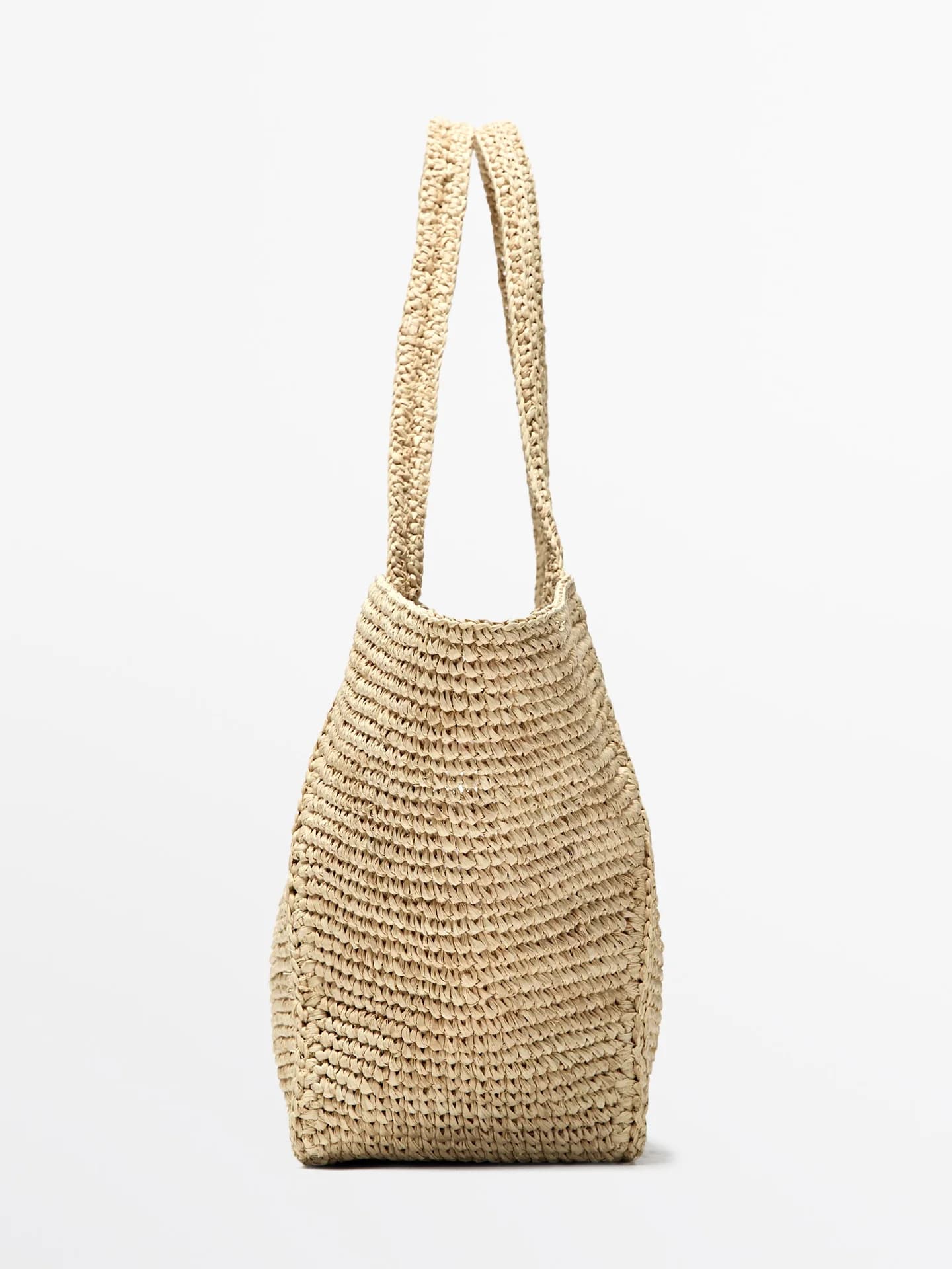 Сумка-шоппер среднего размера из 100% рафии. - фото 3