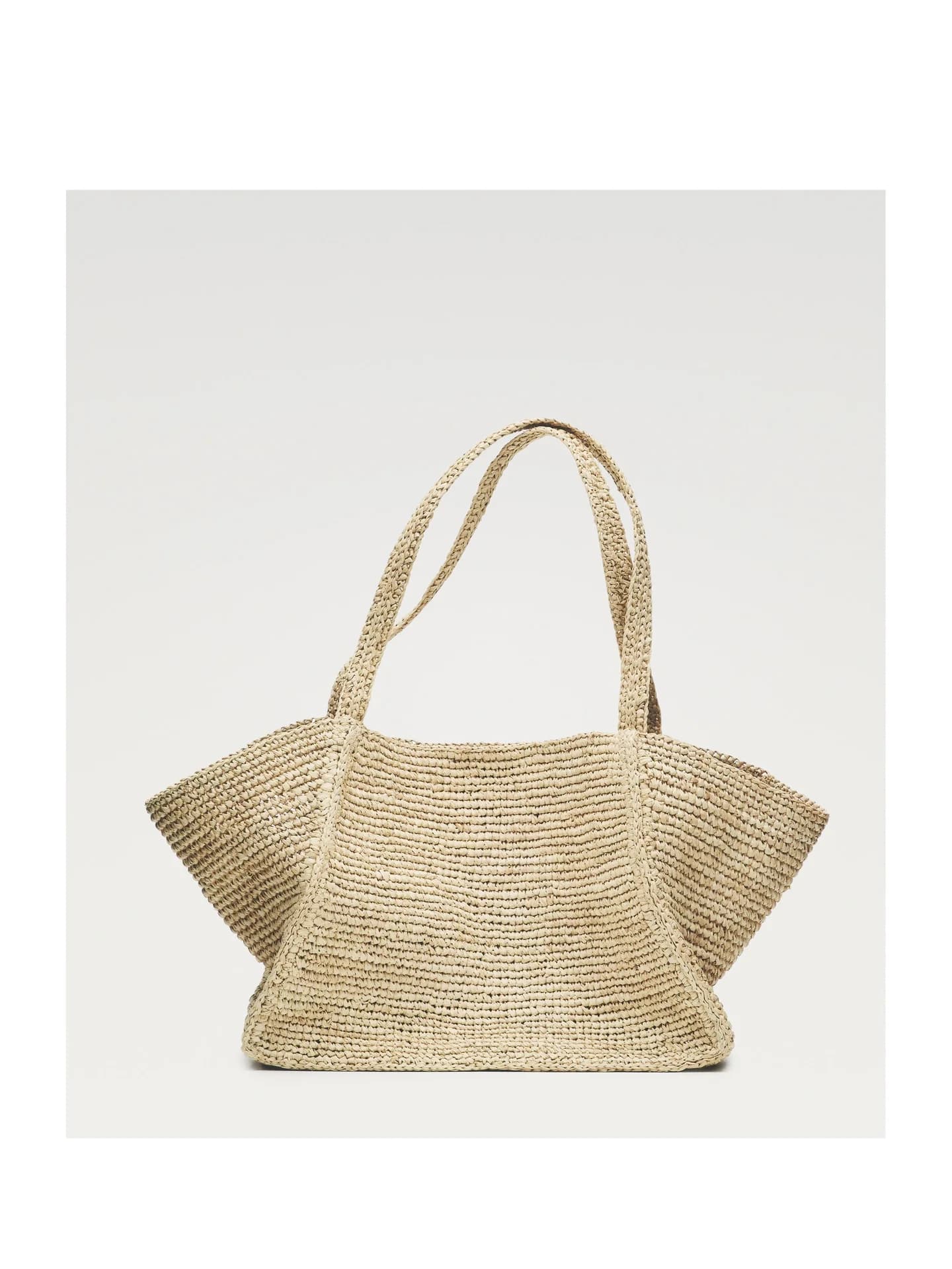 Сумка-шоппер среднего размера из 100% рафии. - фото 6