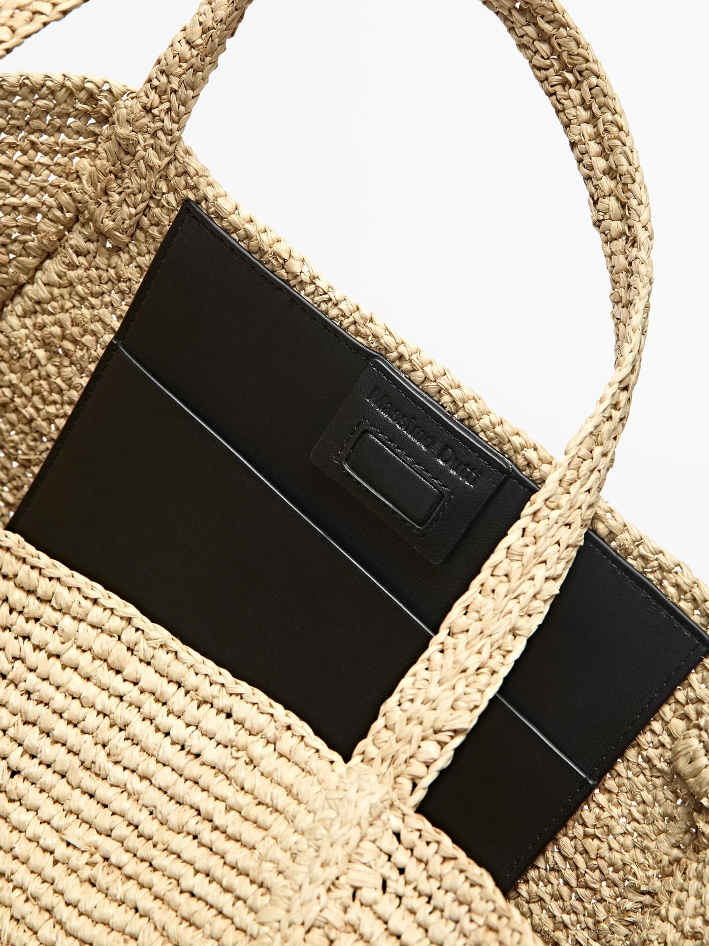 Сумка-шоппер среднего размера из 100% рафии. - фото 7