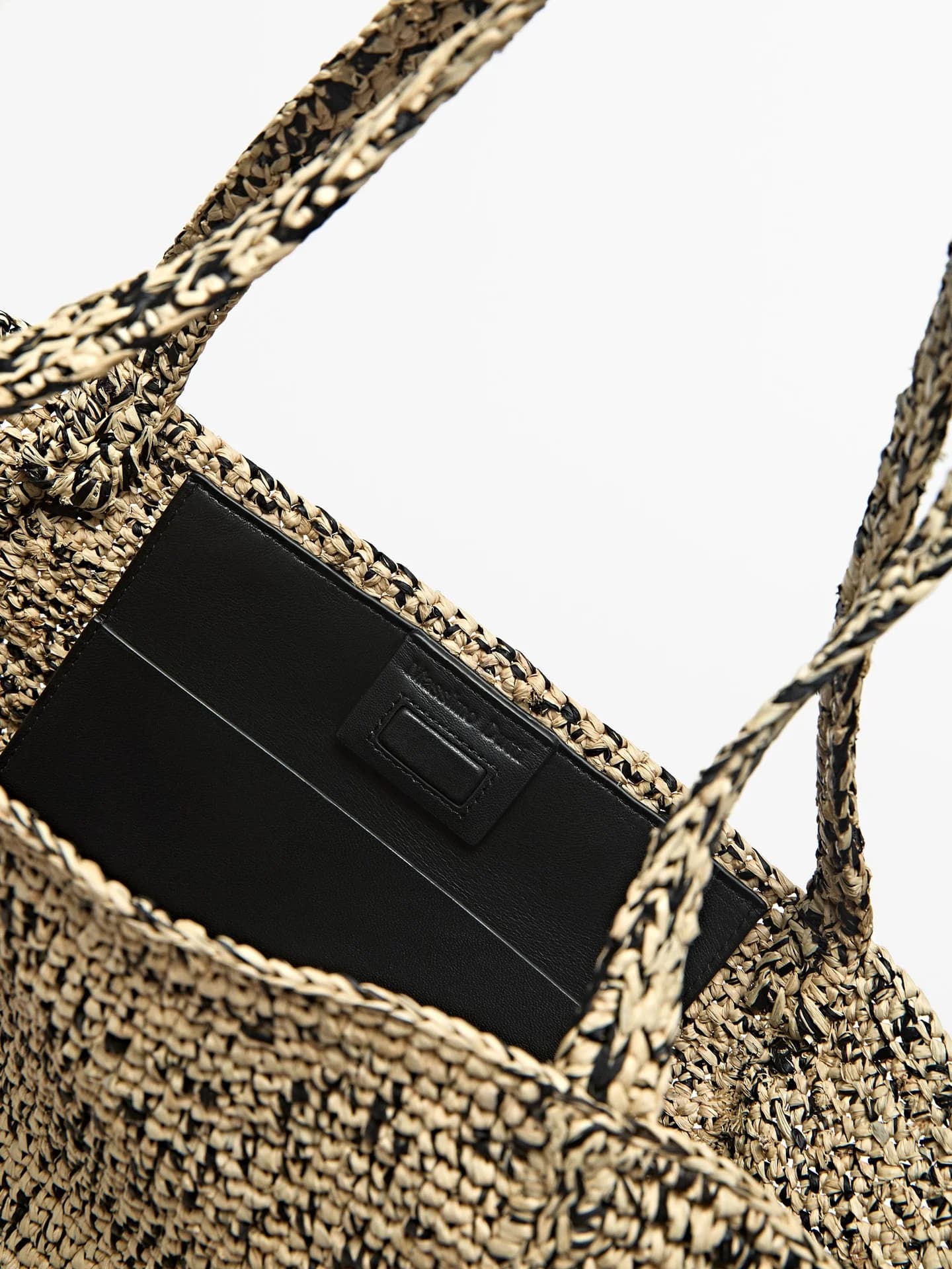 Сумка-шоппер среднего размера из 100% рафии. - фото 3