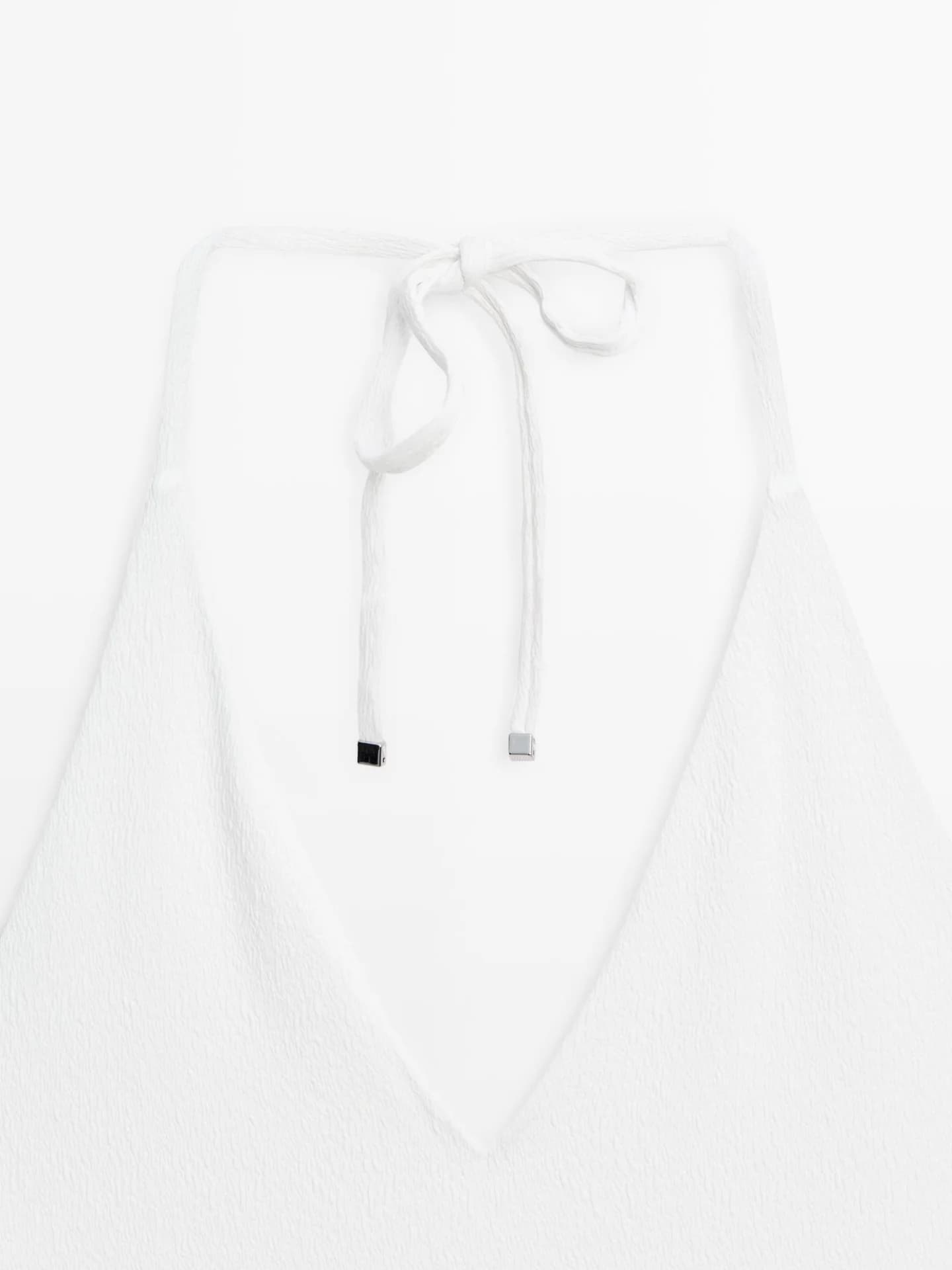 Текстурированный купальник с V-образным вырезом - фото 2