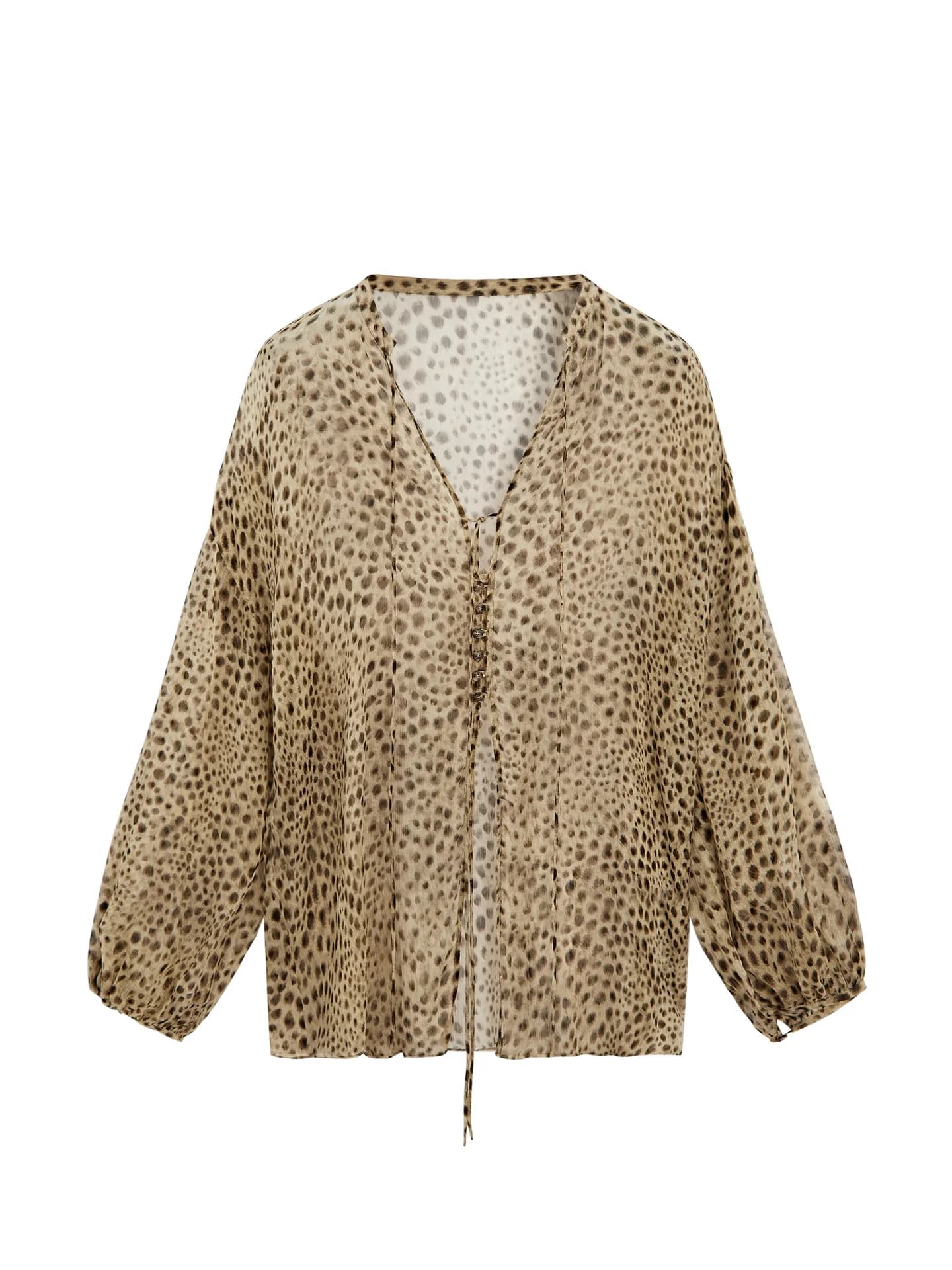 Летящая блузка с животным принтом - фото 4