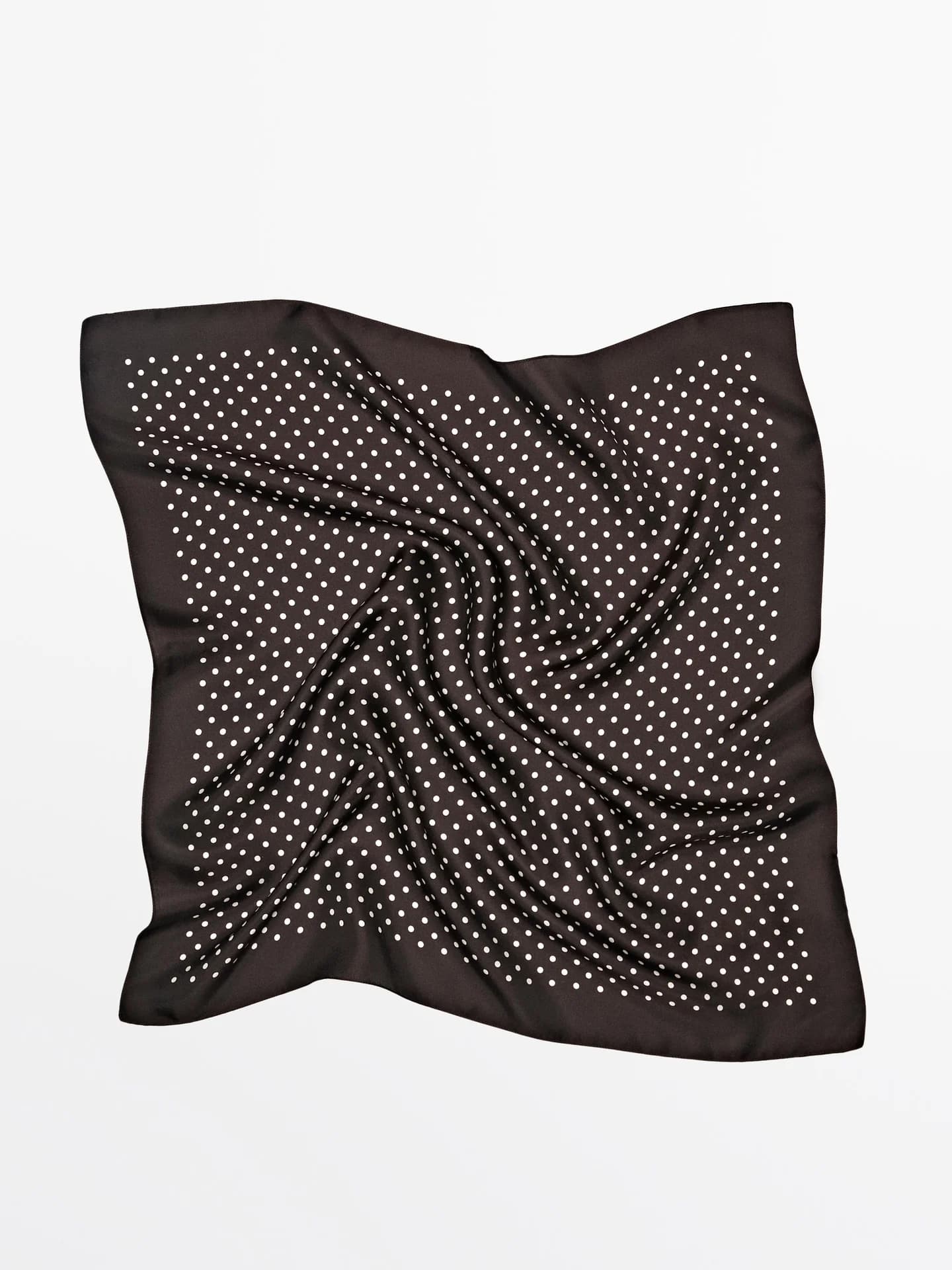 Шелковый шарф в горошек - фото 5