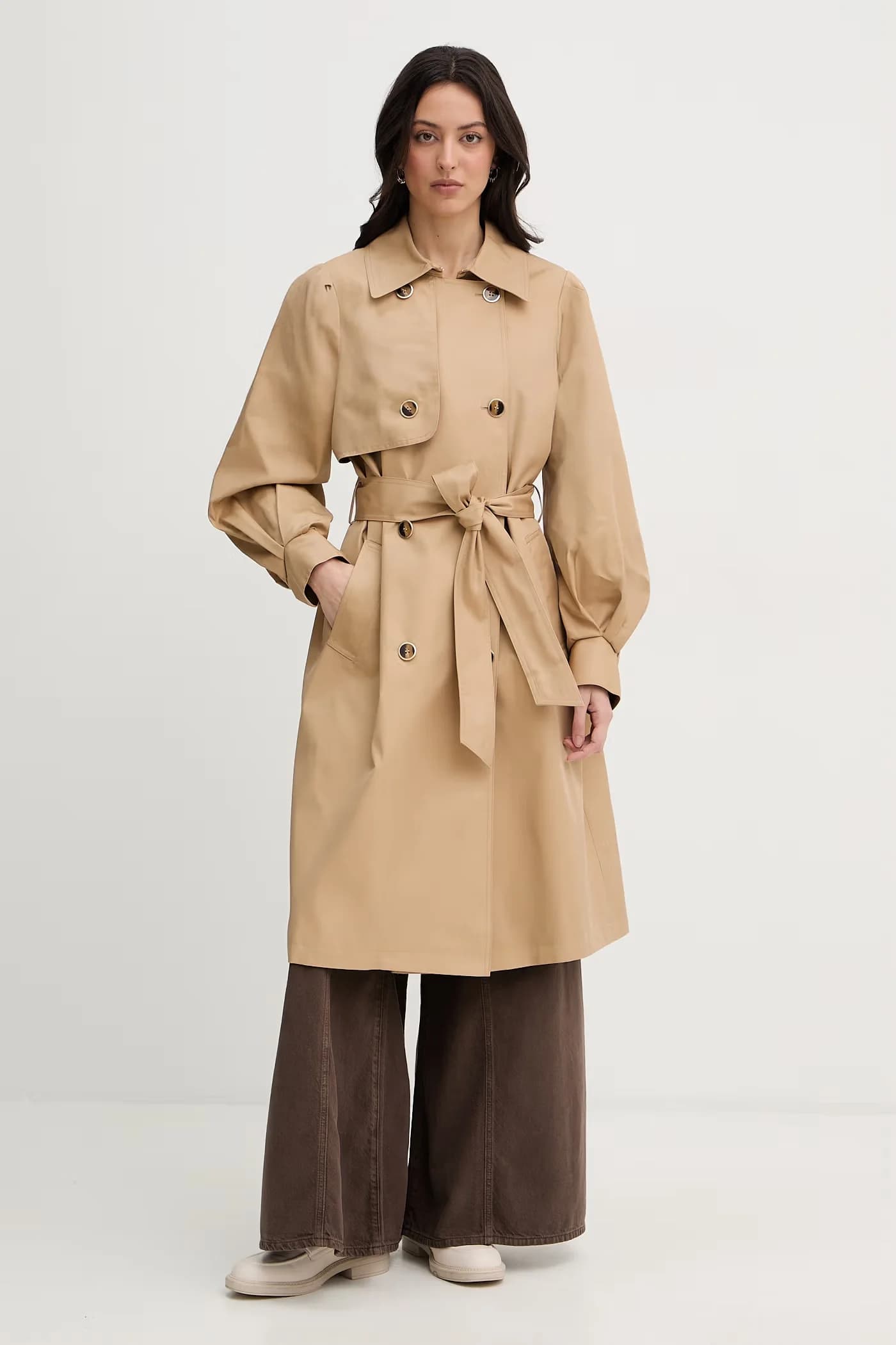 Женский тренч из хлопка