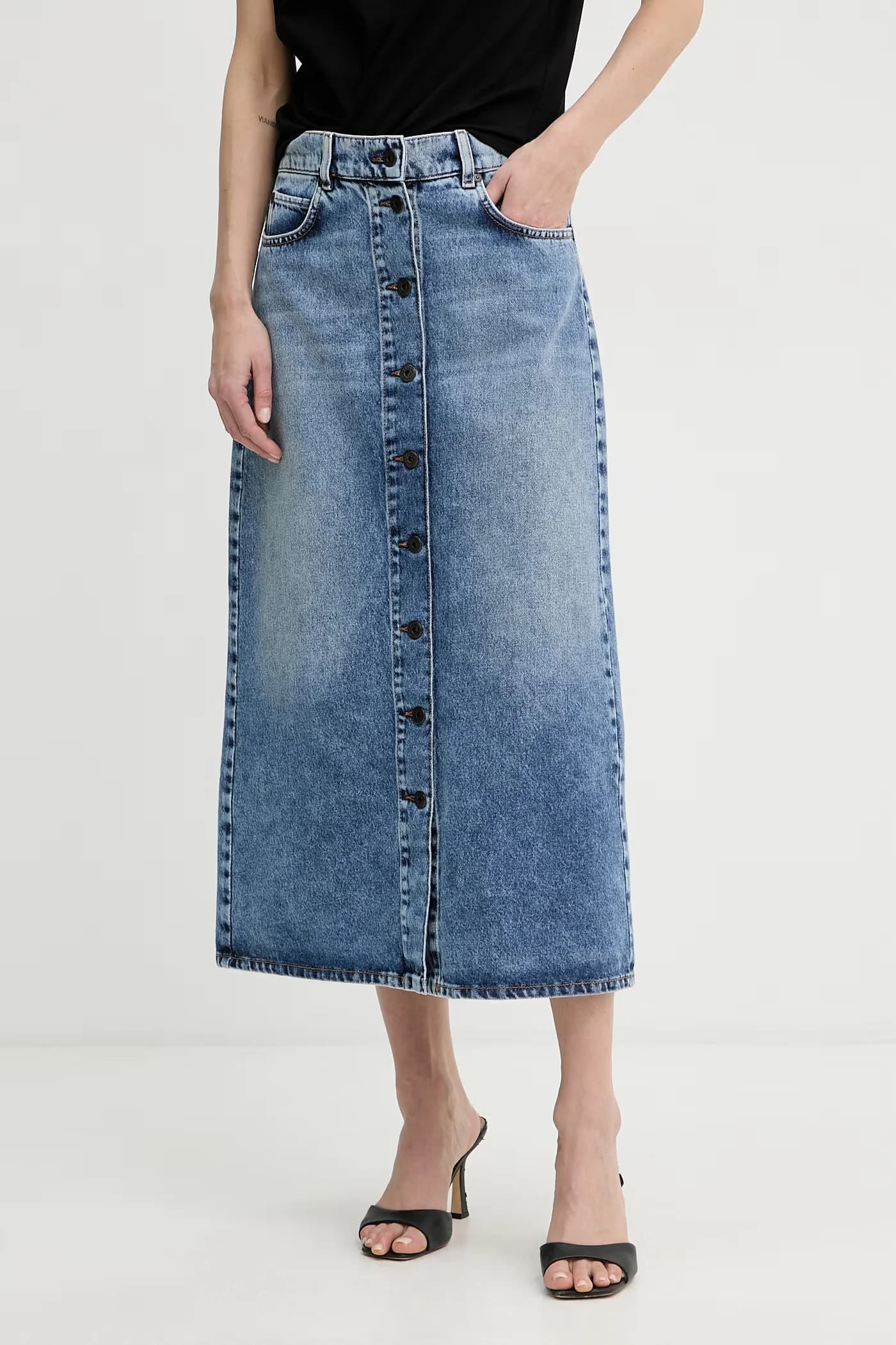 ASTI джинсовая юбка с разрезом